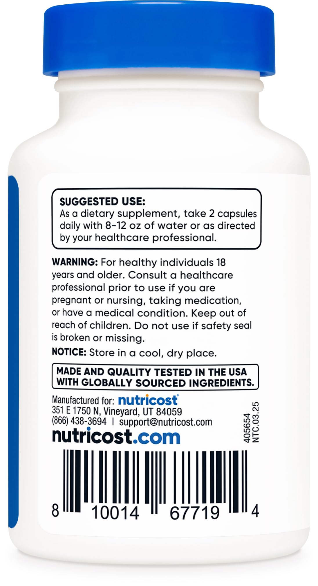 Nutricost HMB (As Calcium Beta-Hydroxy Beta-Methylbutyrate) 1,000mg Capsules, 60 Count