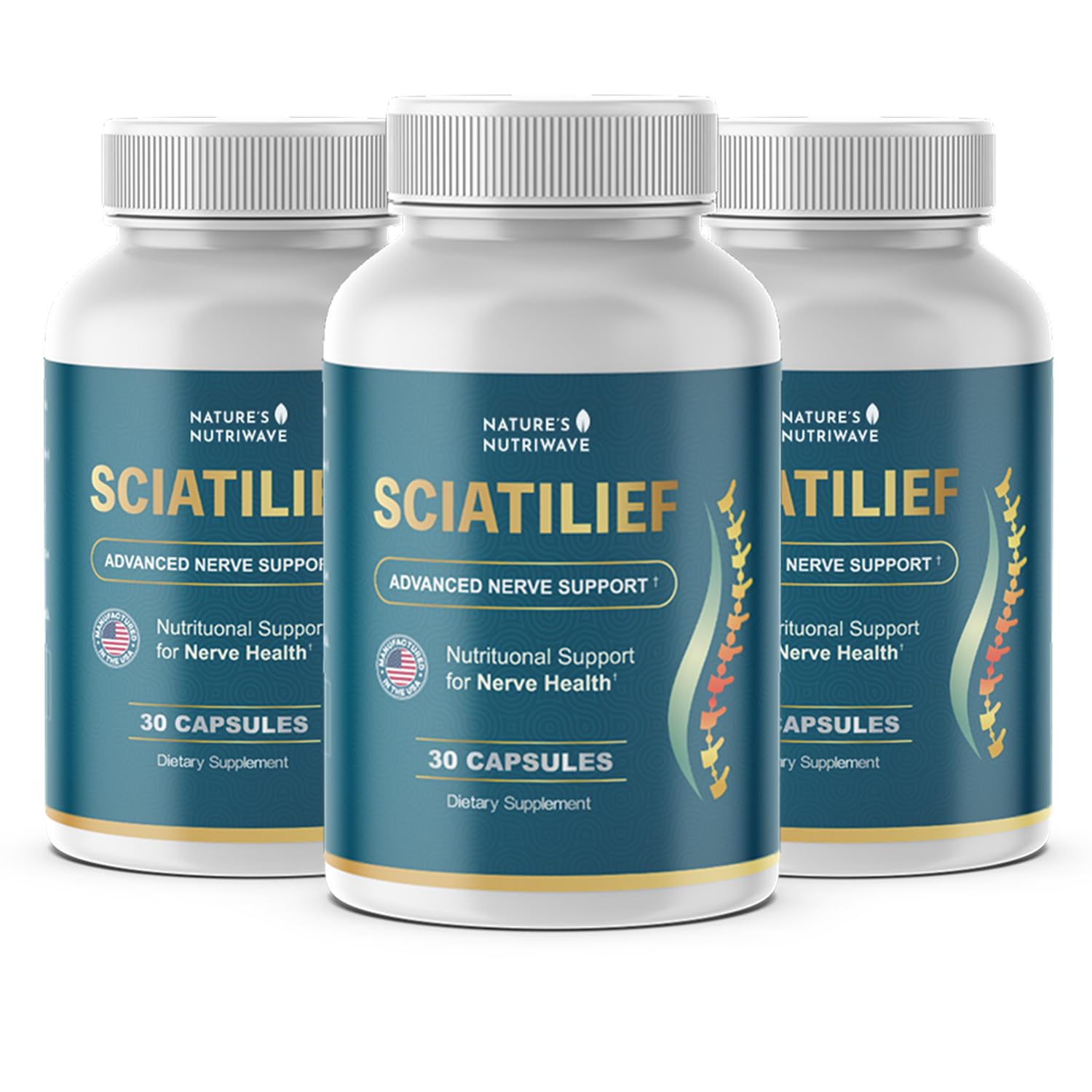 Nature’s NutriWave Sciatilief Daily Magnesium & Botanical Supplement with Alpha Lipoic Acid, Turmeric Extract, CoQ10 & L-Carnitine Capsules, 90 Capsules
