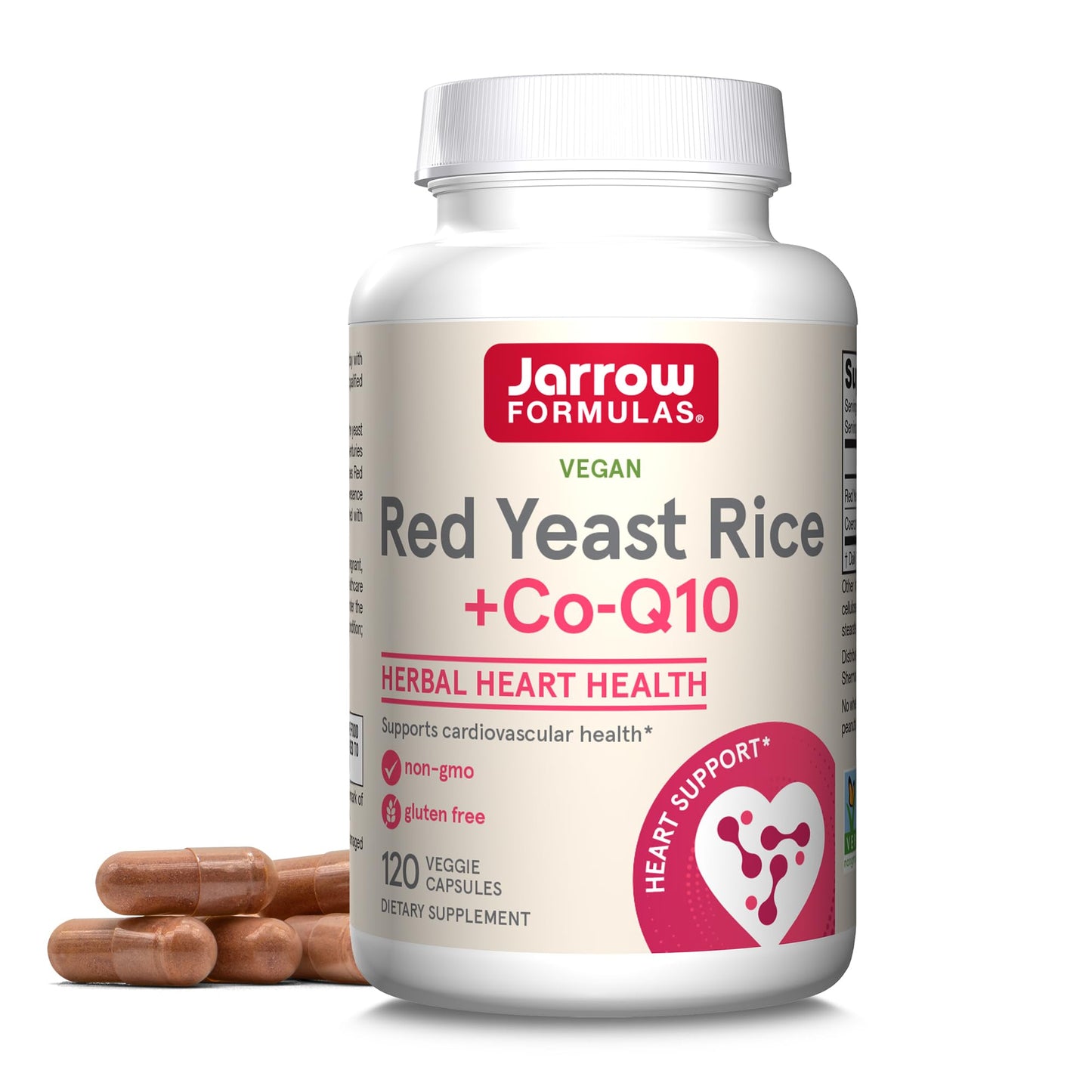 Jarrow Formulas Red Yeast Rice 1200 mg & Co-Q10 100 mg with Citrus Bergamot 500 mg, Veggie Caps, 60 Servings