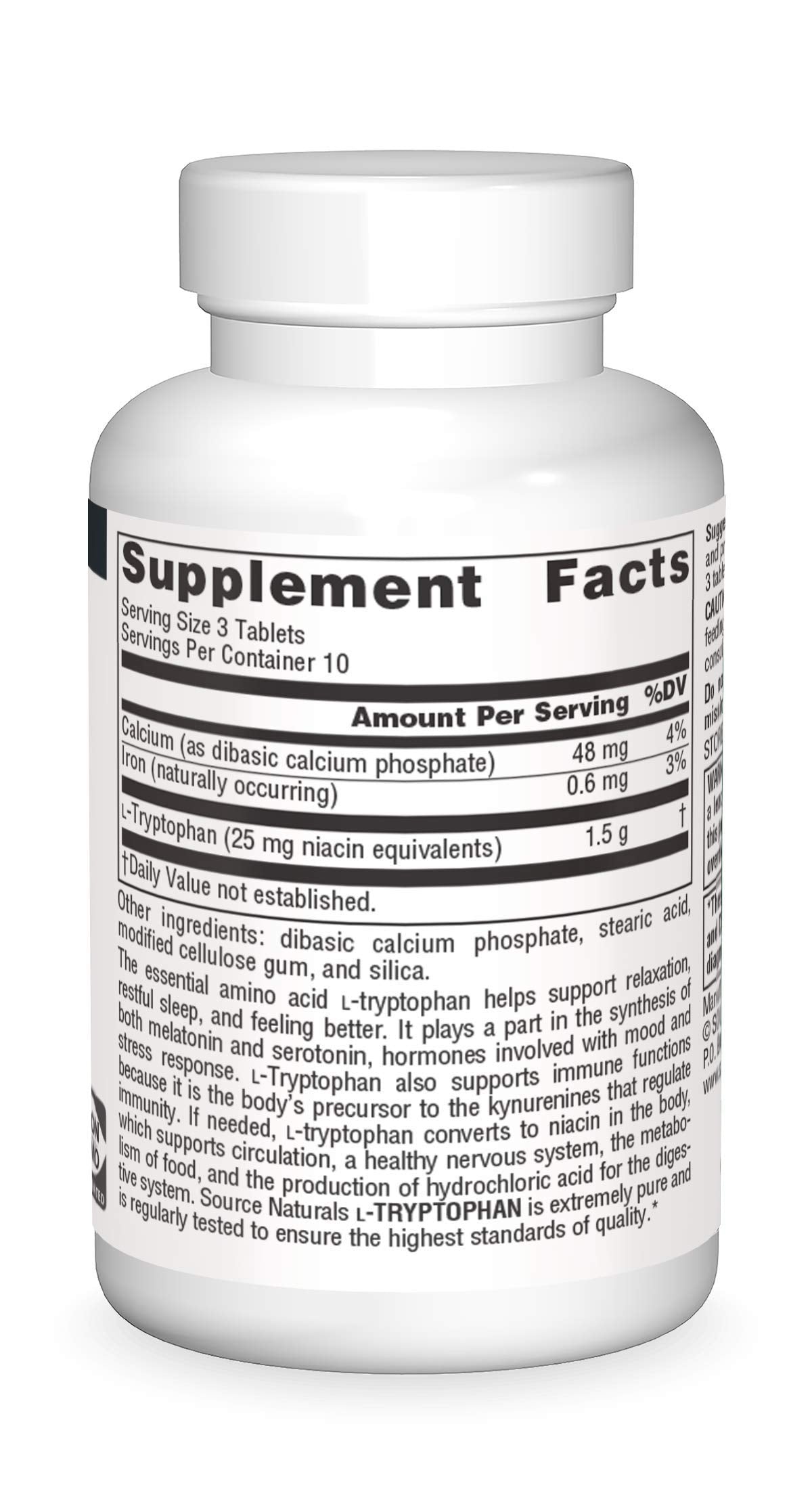 Source Naturals L-Tryptophan 500mg Tablet, 30 Tablets