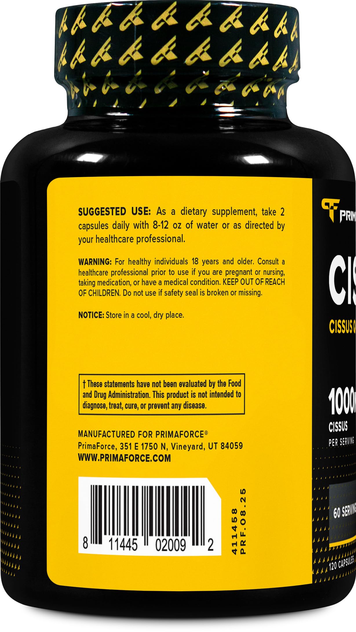 Primaforce Cissus Quadrangularis Extract (1000mg) Capsules, 120 Count