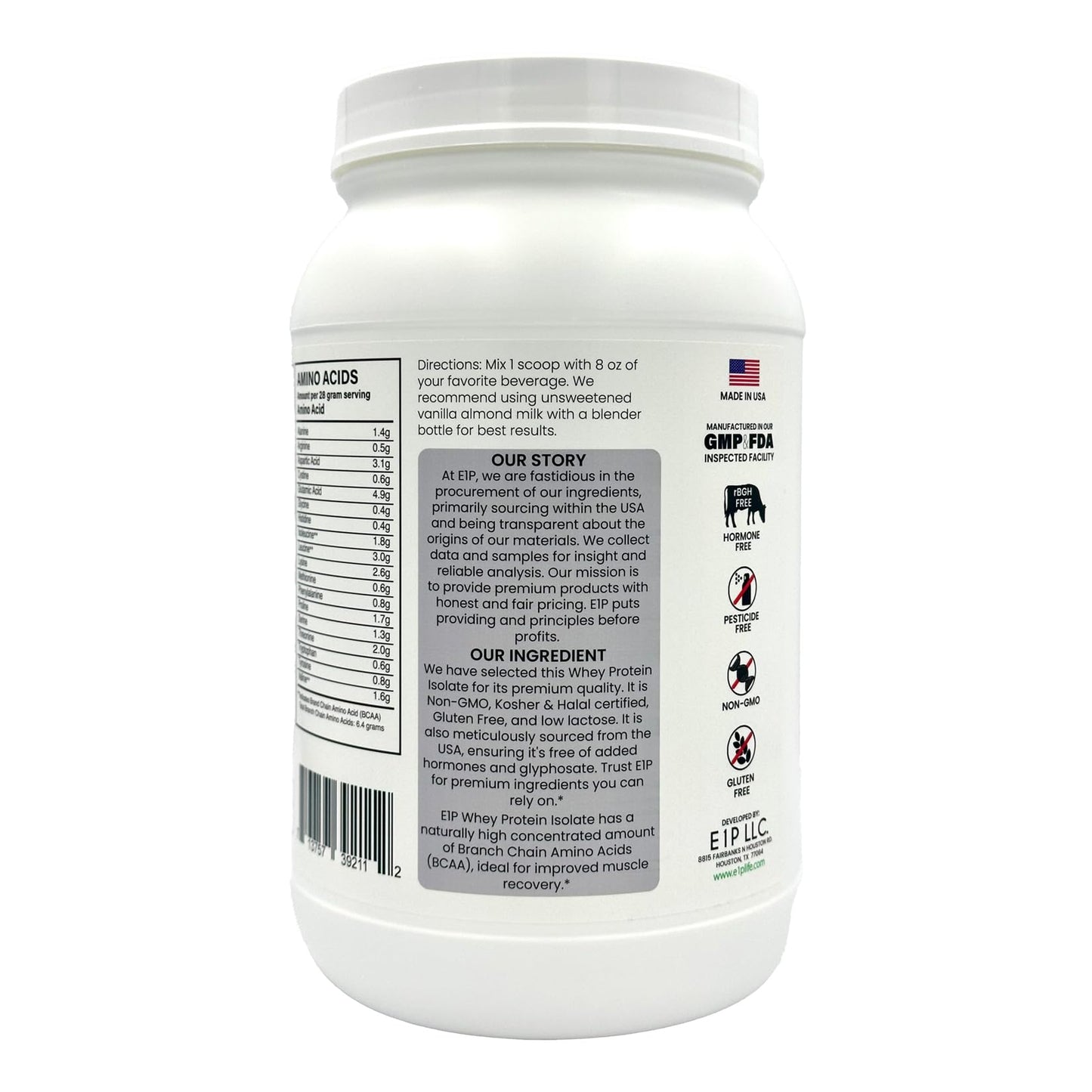 E1P Whey Protein Isolate Powder (32 Servings)