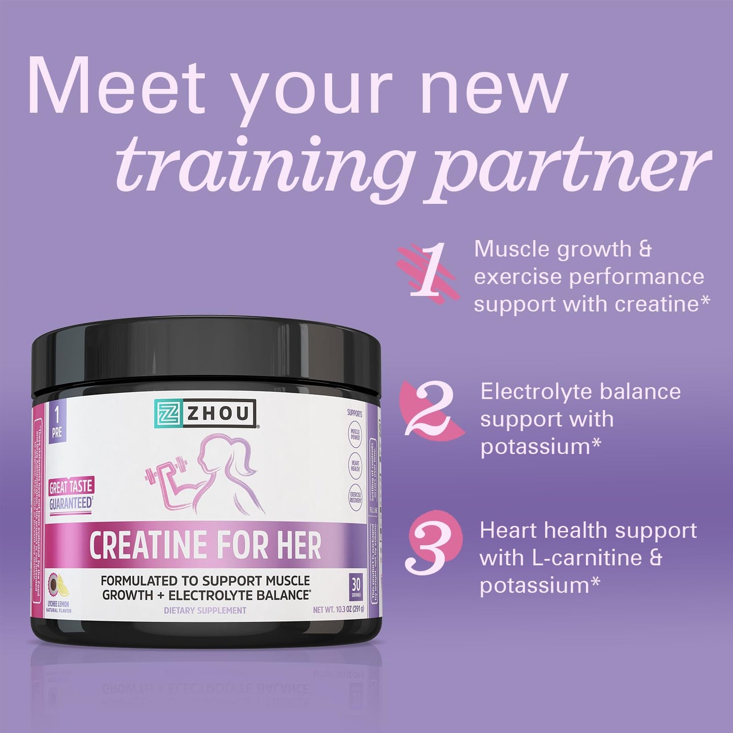 ZHOU Creatine for Her Powder 10.3 oz