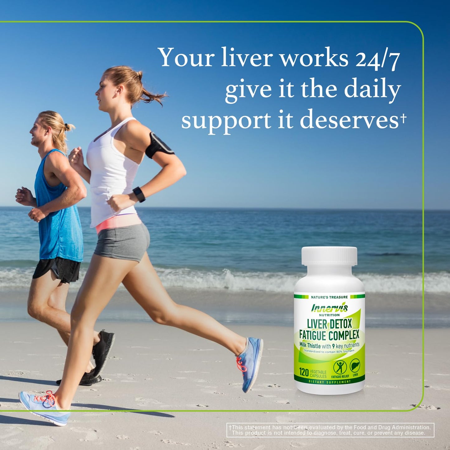 INNERVISNUTRITION Liver Detox & Energy Support Milk Thistle + 9 Key Ingredients, Metabolism & Liver Health, 120 Veg Capsules