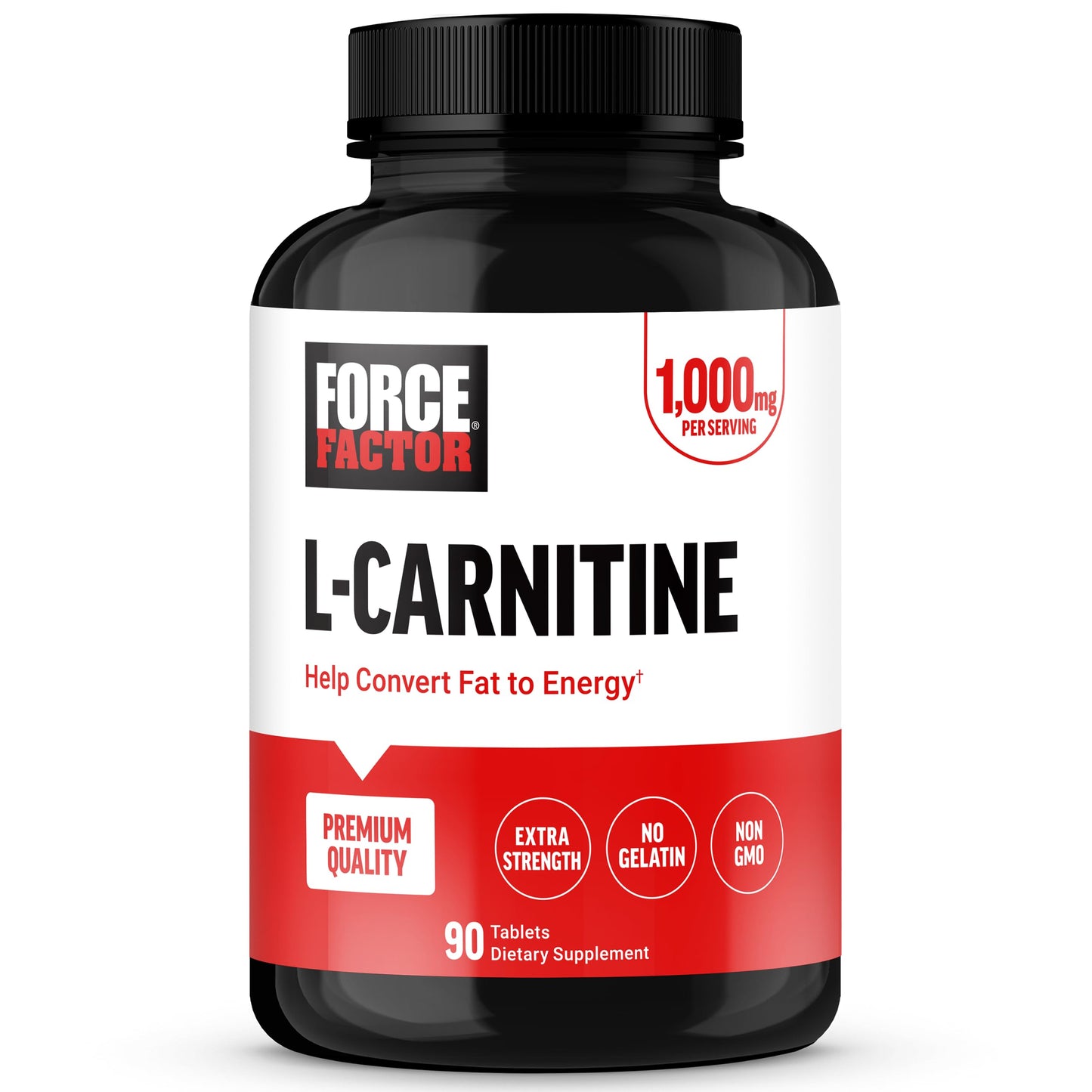 Force Factor L-Carnitine Tartrate 1000mg, 90 Tablets