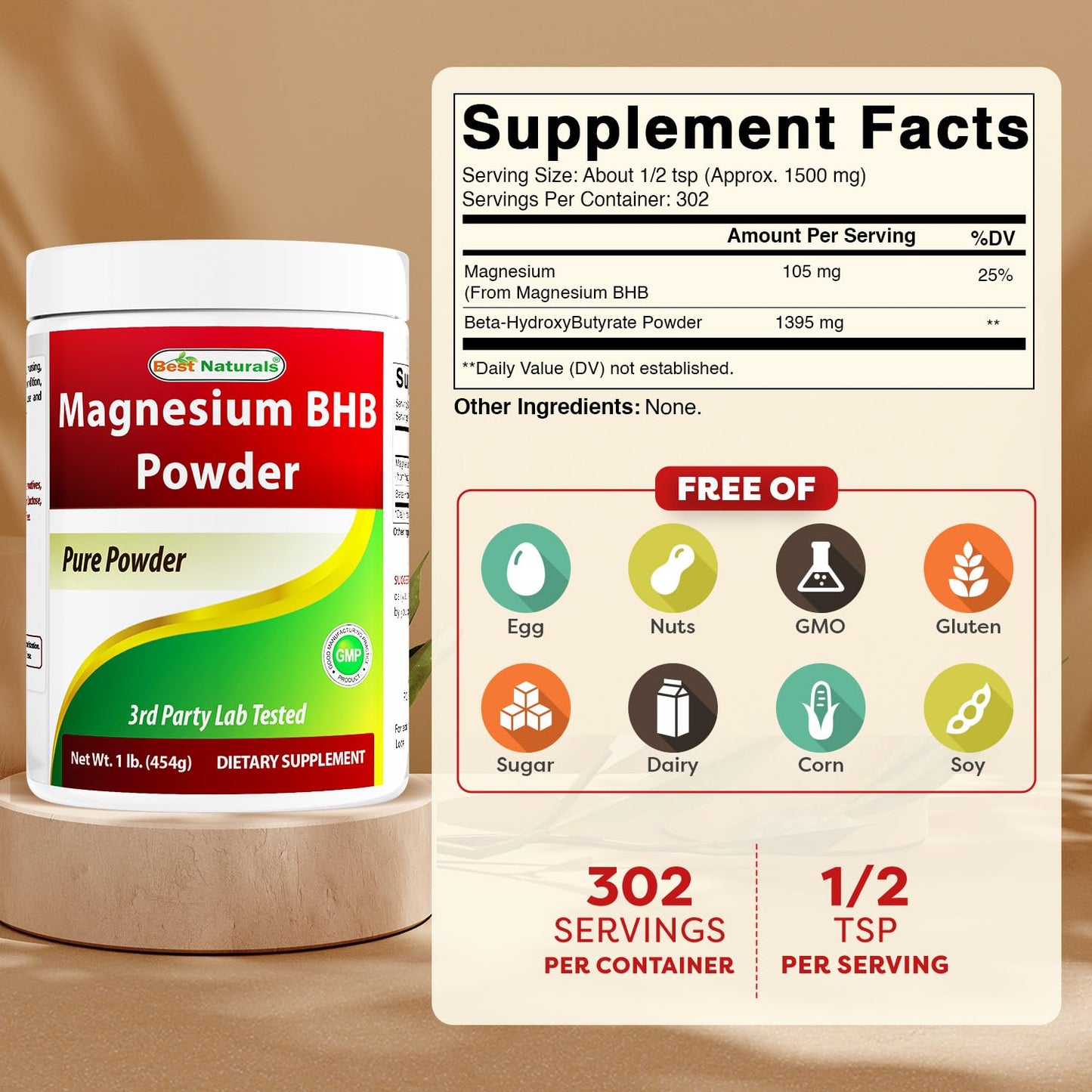 Best Naturals Magnesium BHB Powder 16