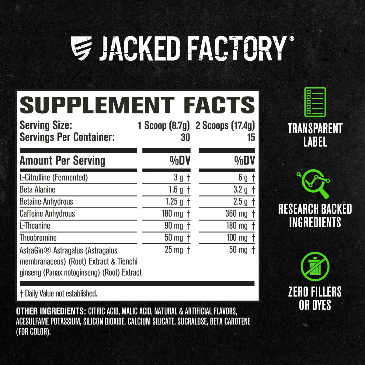Jacked Factory Nitrosurge Pre Workout Supplement Powder 30 Servings