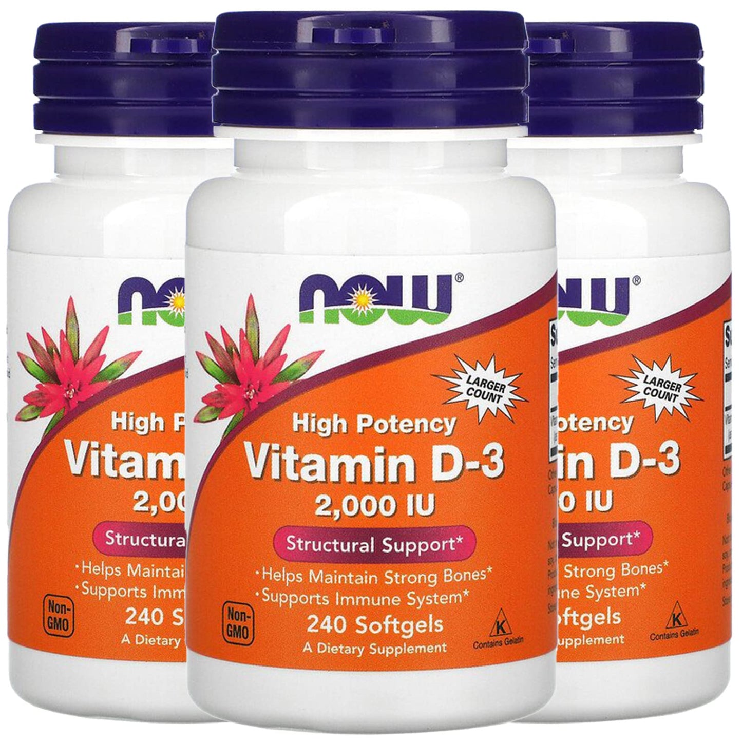 NOW Foods Vitamin D-3 50 mcg (2,000 IU) Softgels 720