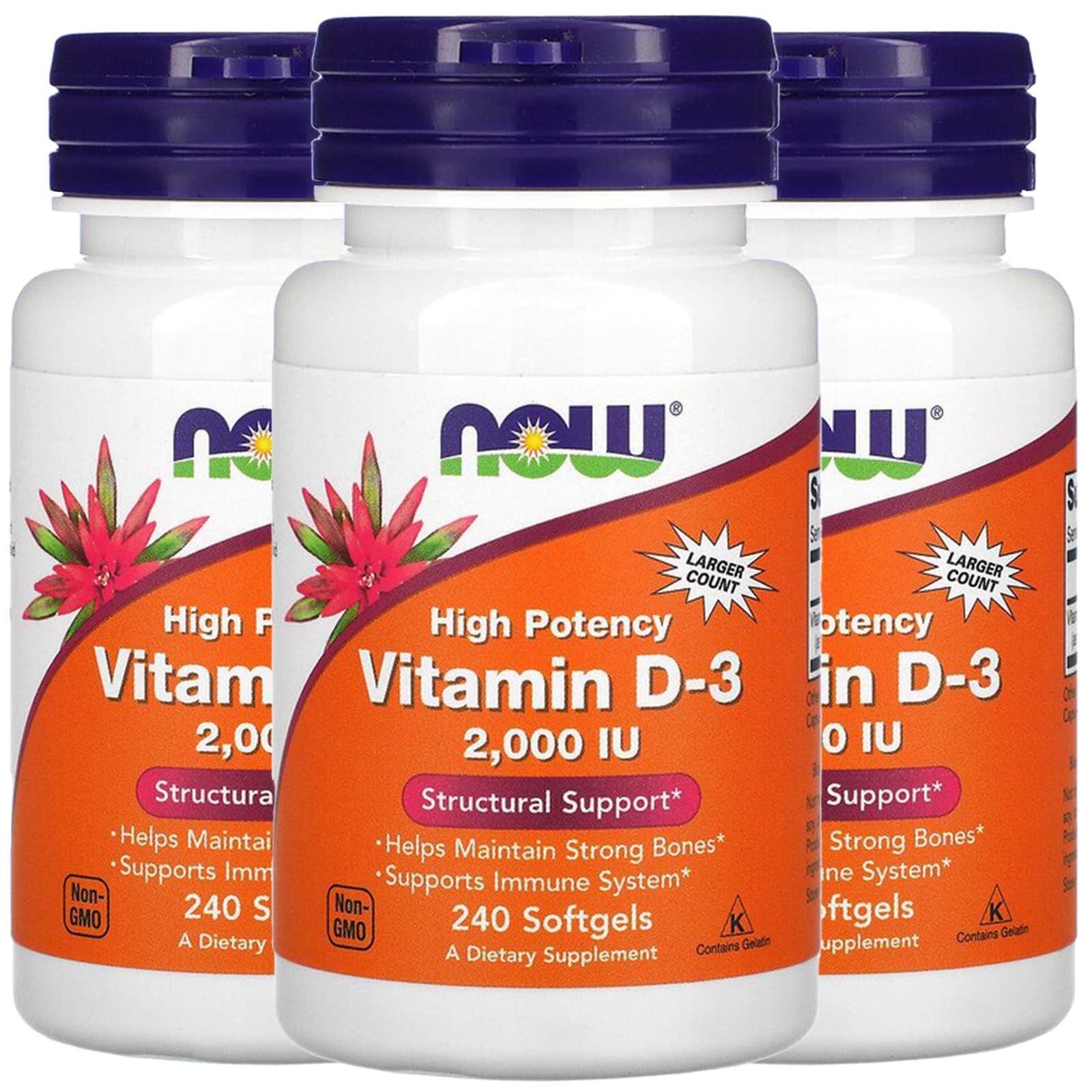 NOW Foods Vitamin D-3 50 mcg (2,000 IU) Softgels 720