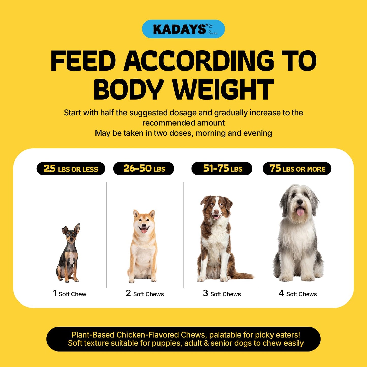 Kadays Omega 3 Skin and Coat Supplement for Dogs Chews, 200