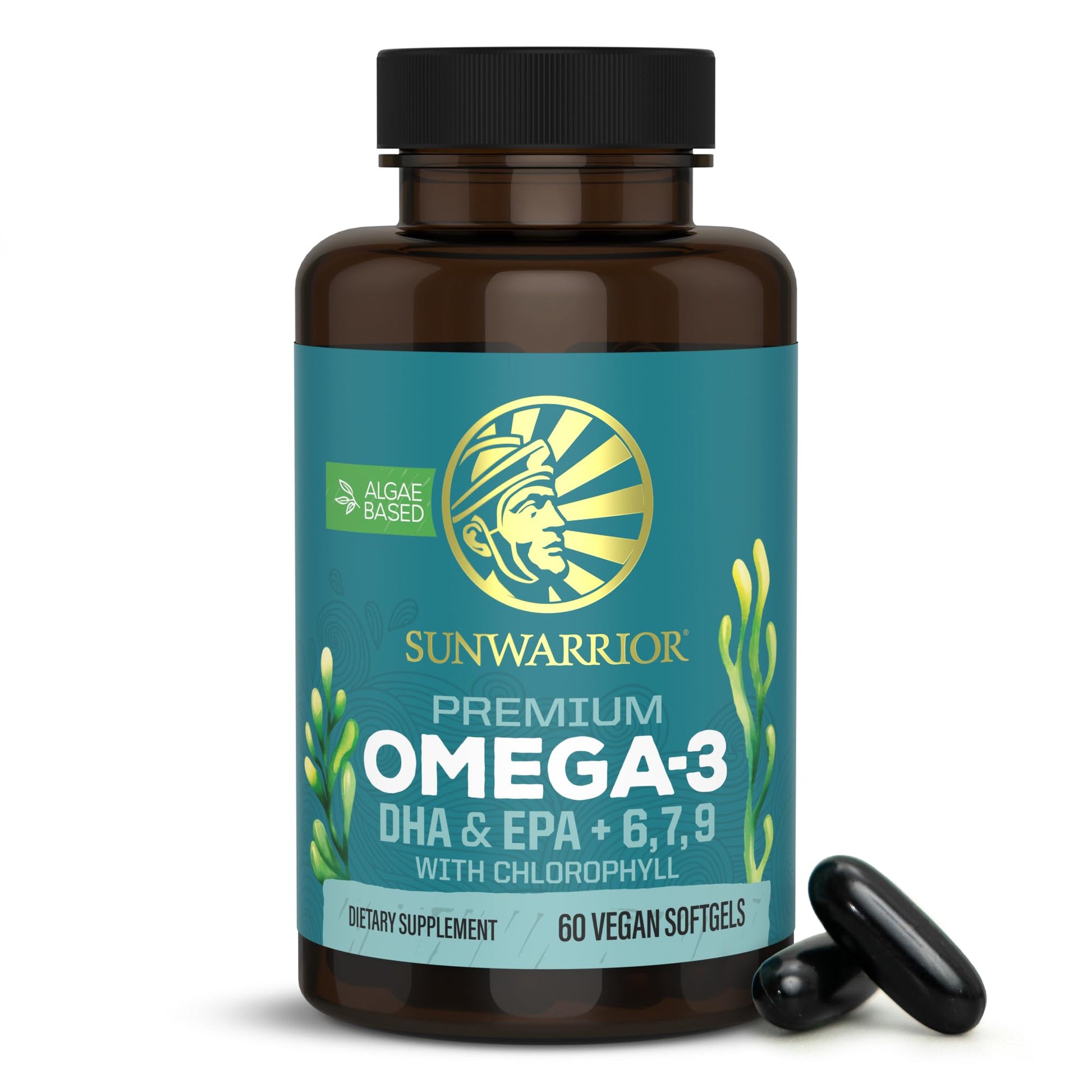 Sunwarrior Vegan Omega-3 DHA & EPA Algal Oil Softgels, 60 Count