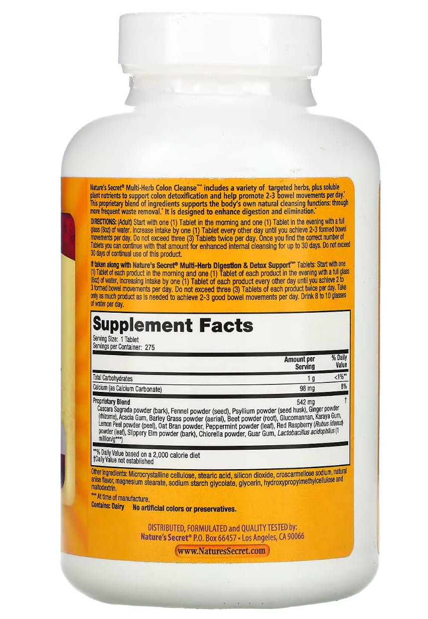 Irwin Naturals Nature's Secret Multi-Herb Colon Cleanse, 275 Tablets
