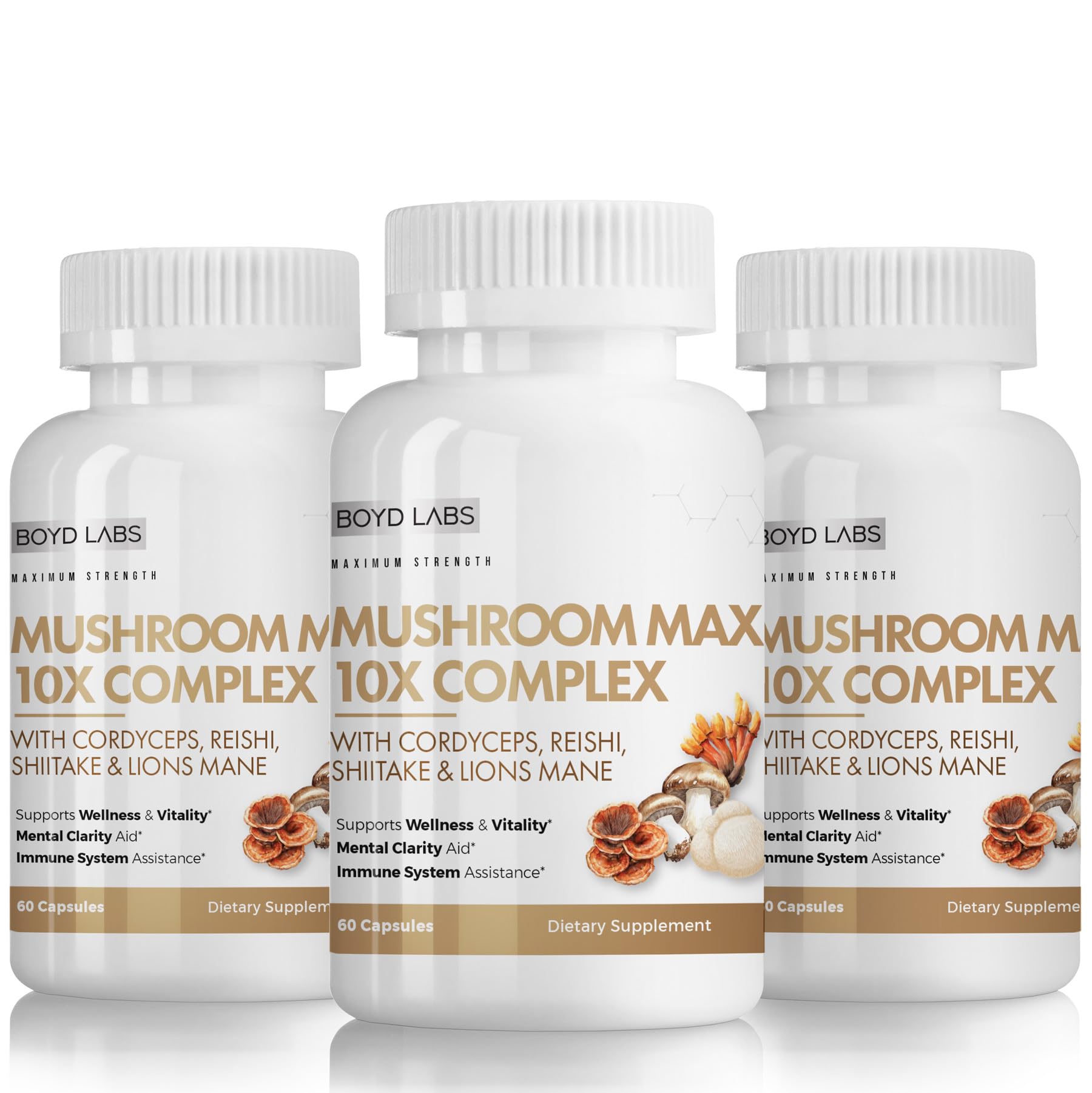 Boyd Labs Mushroom Max 10X Complex Supplement, 60 Capsules