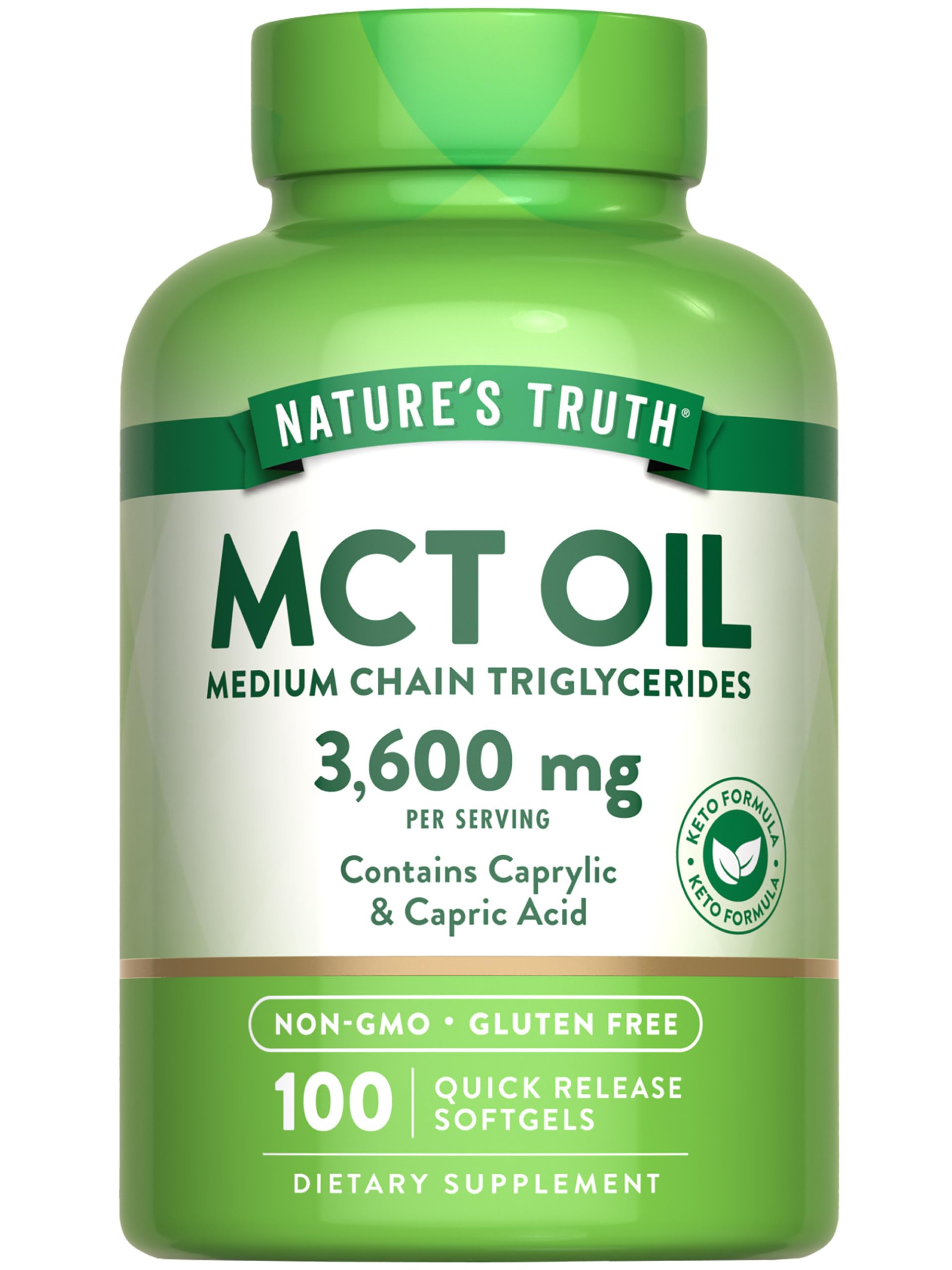 Nature's Truth MCT Oil Softgels, 100 Count
