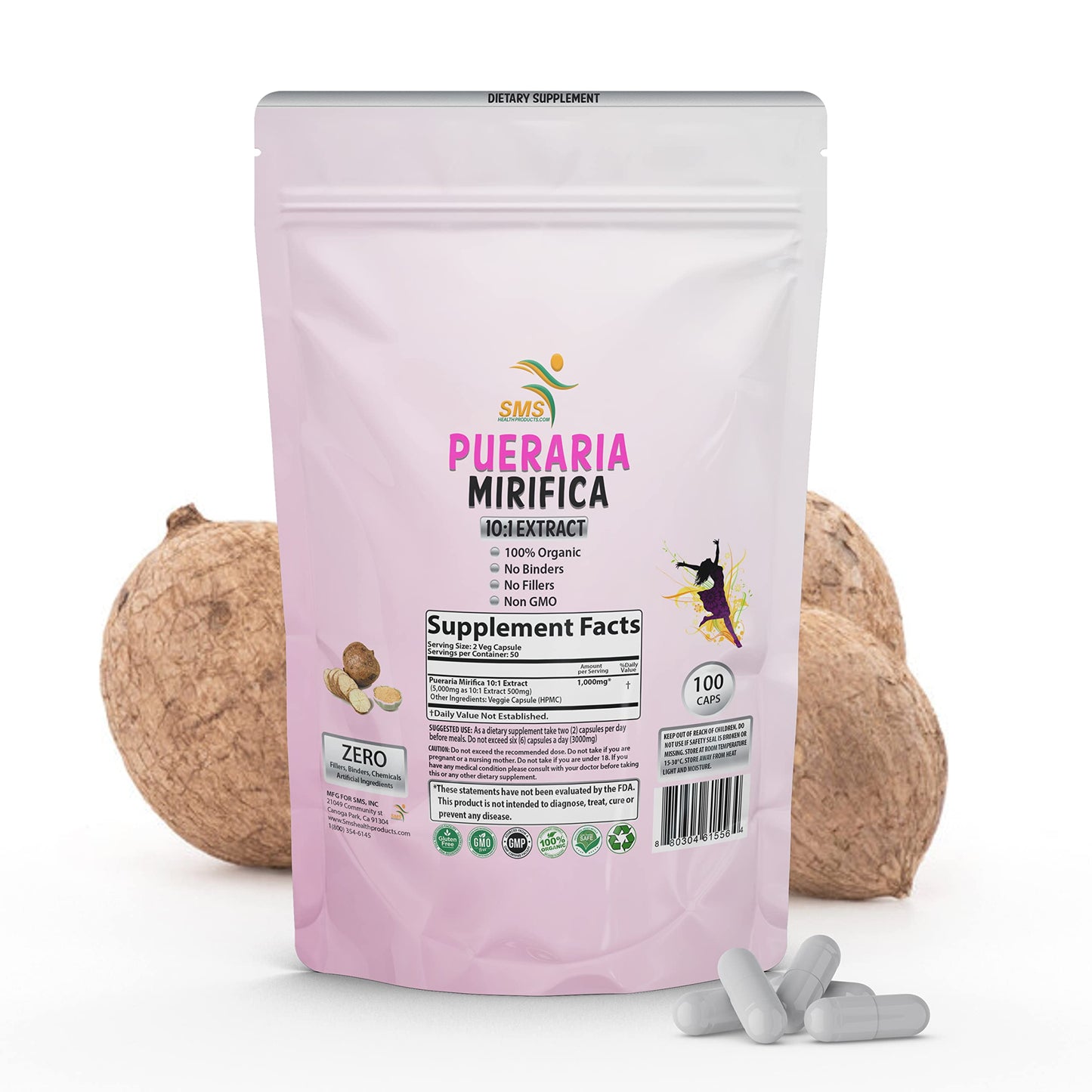 SMSHEALTHPRODUCTS.com Pueraria Mirifica Capsules 100 Veggie Capsules