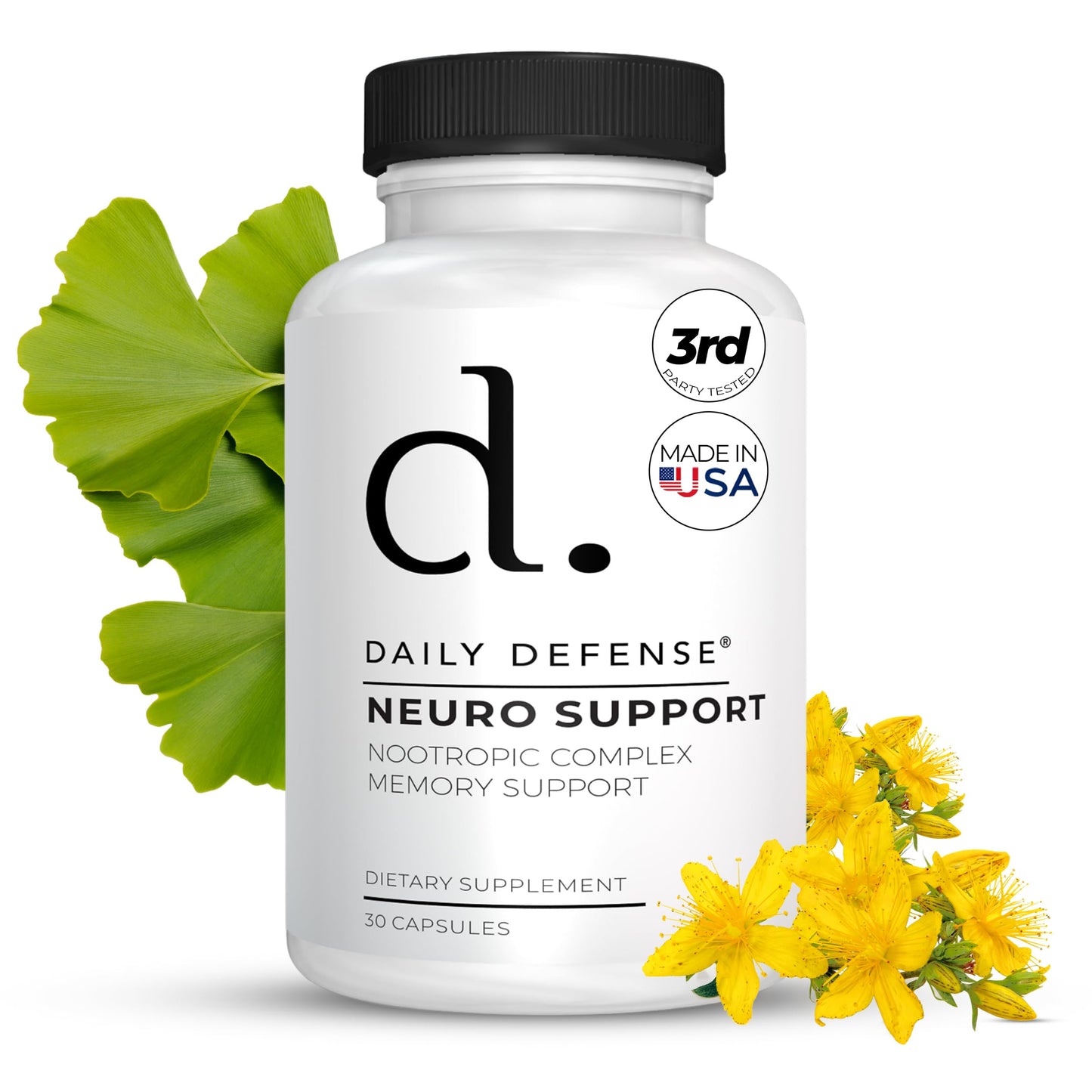 Daily Defense Memory Defense Nootropics Brain Support Supplement Capsule 30 Count