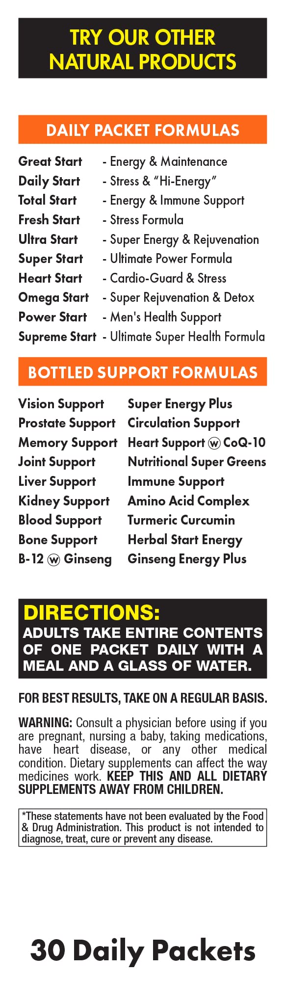 Fresh Start Great Start All-in-One Daily Vitamin Pack Capsules 30 Count