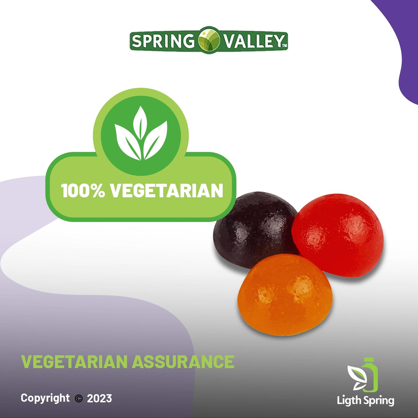 LightSpring Vegetarian Melatonin Gummies for Kids, 60 Count