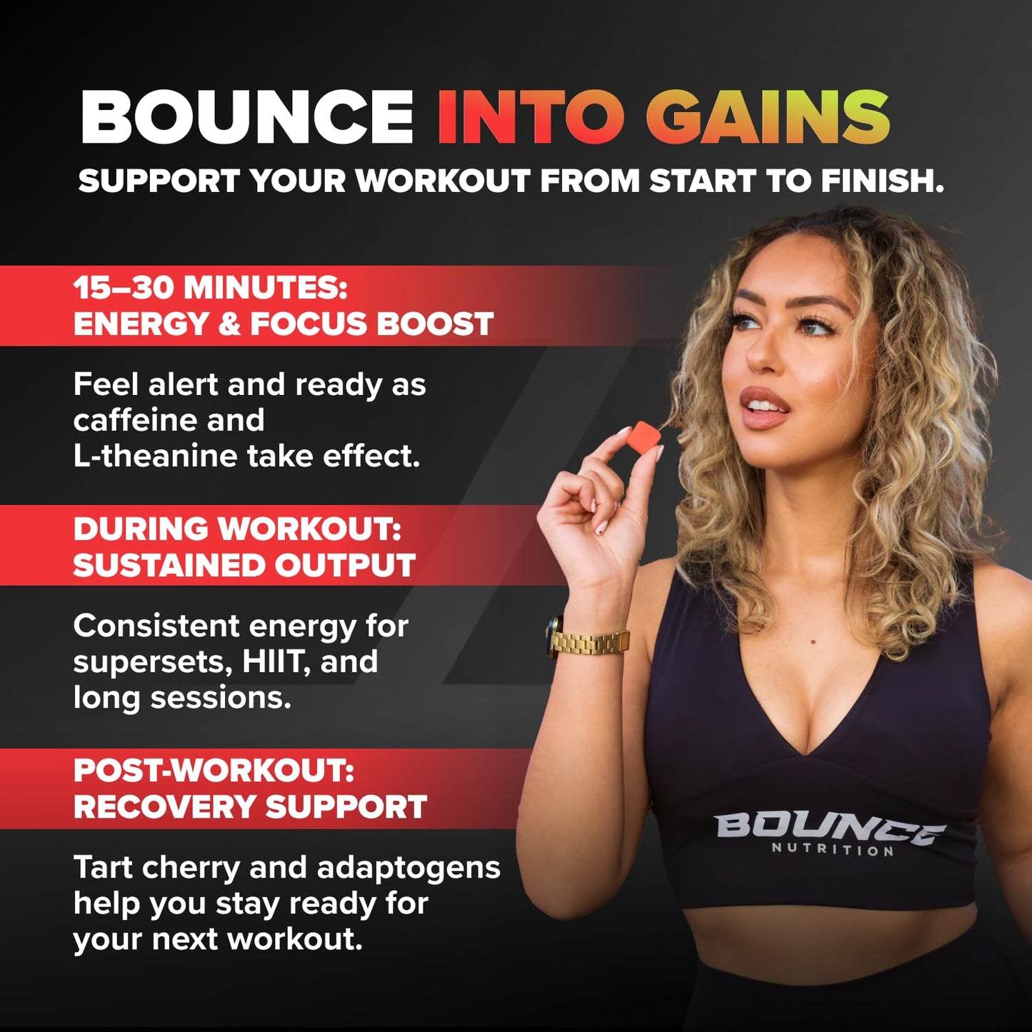 Bounce Pro Shred Blend Pre Workout Gummies, 70 Count