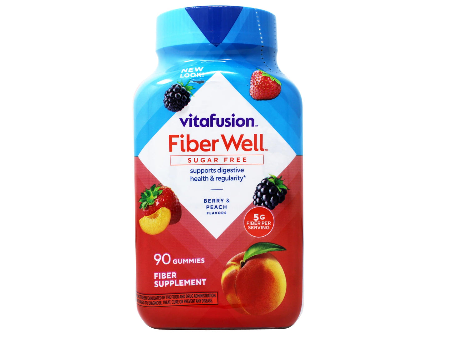 Vitafusion Fiber Well Sugar Free Gummies Dietary Supplement, 90 Count (Pack of 6)