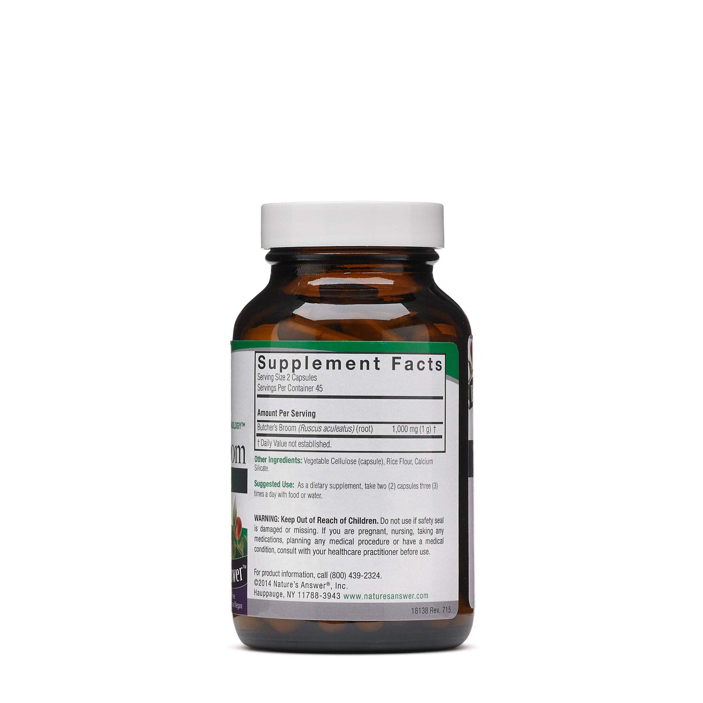 Nature's Answer Butcher's Broom Root Capsule 90 Count