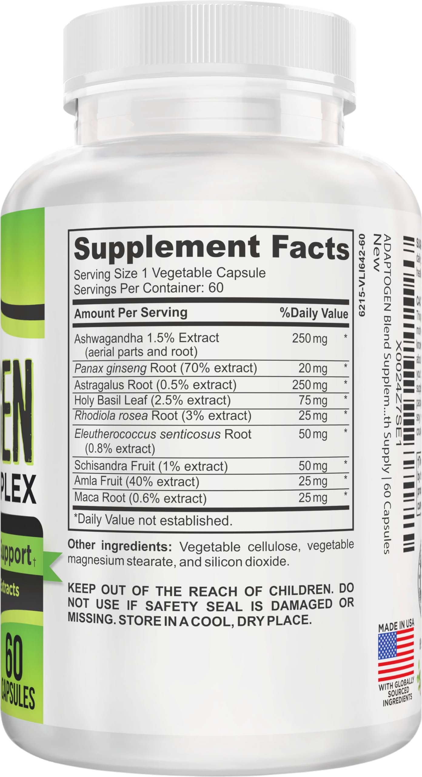 Elevate Recovery Supplements Adaptogens Extract Complex 9-in-1 Capsule 60 Capsules