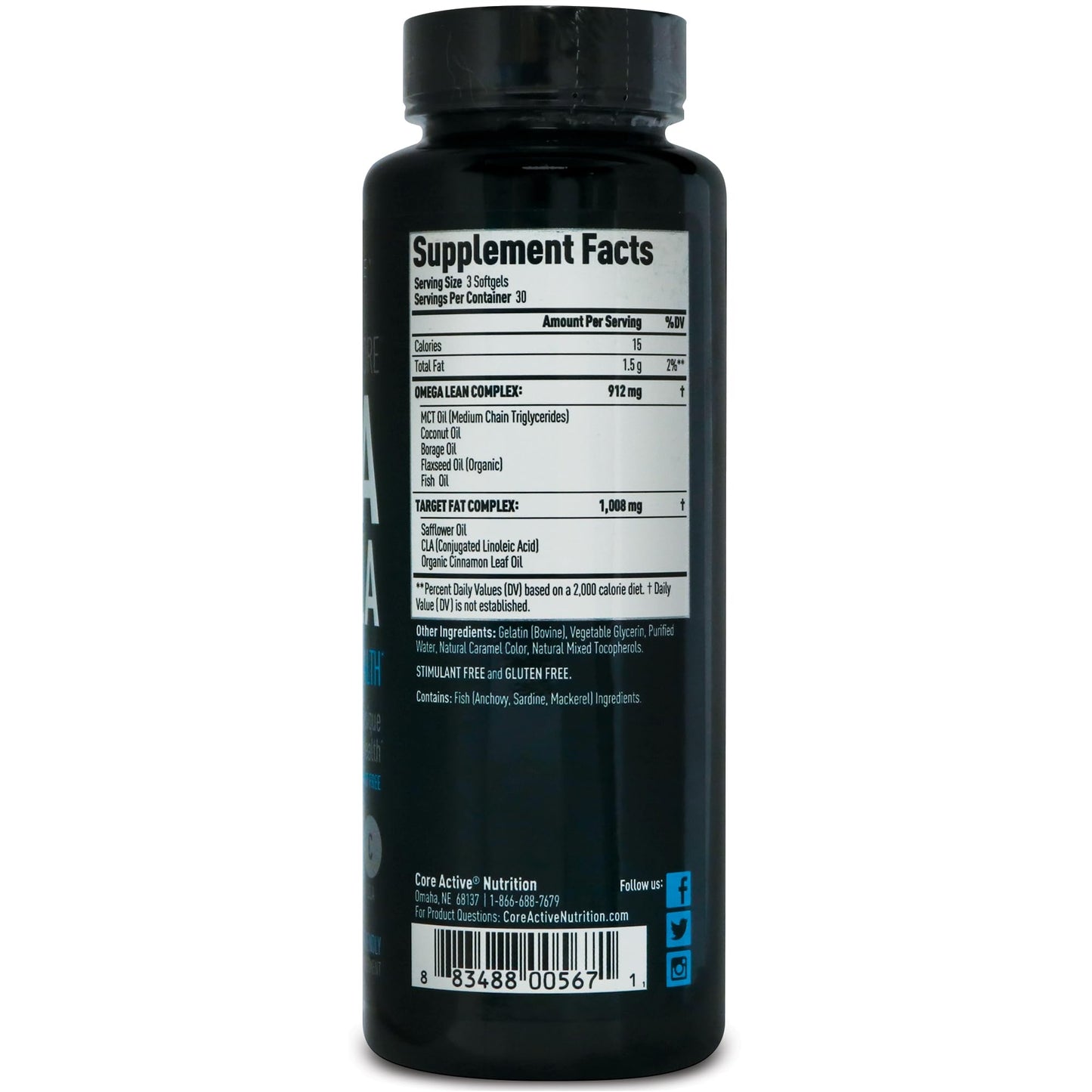 COREACTIVE Lean Omega MCT + CLA Stimulant-Free 90 Softgels