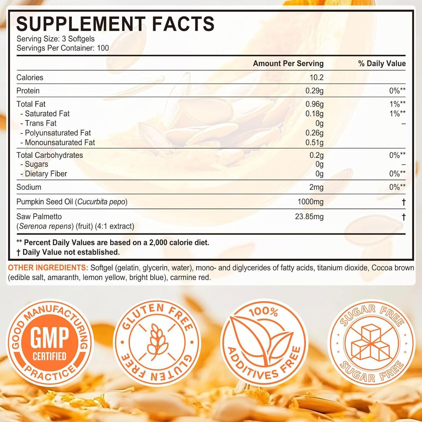 Zenbora Pumpkin Seed Oil with Saw Palmetto Softgels, 300 Count