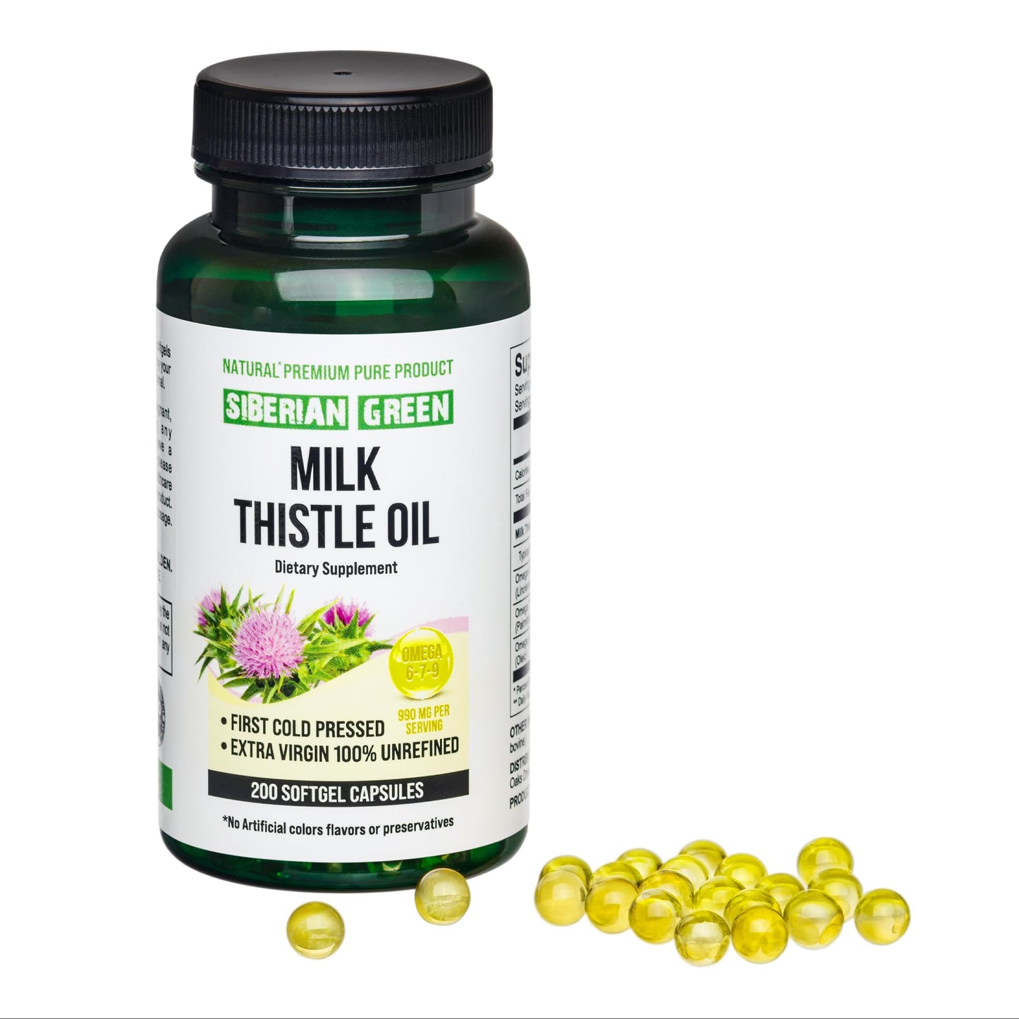 Siberian Green Milk Thistle Oil Softgels 200