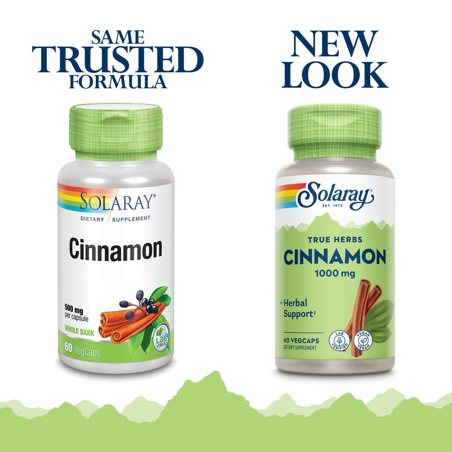 SOLARAY True Herbs Cinnamon Bark 1000mg Capsules, 60 VegCaps