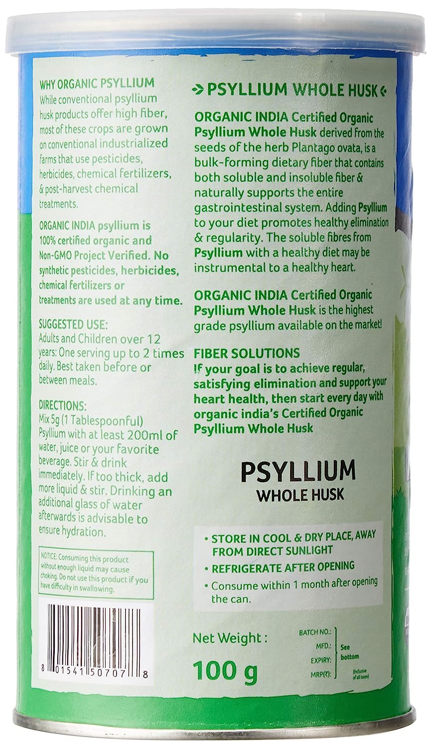Sheltr Psyllium Whole Husk Powder 3.52 Ounce