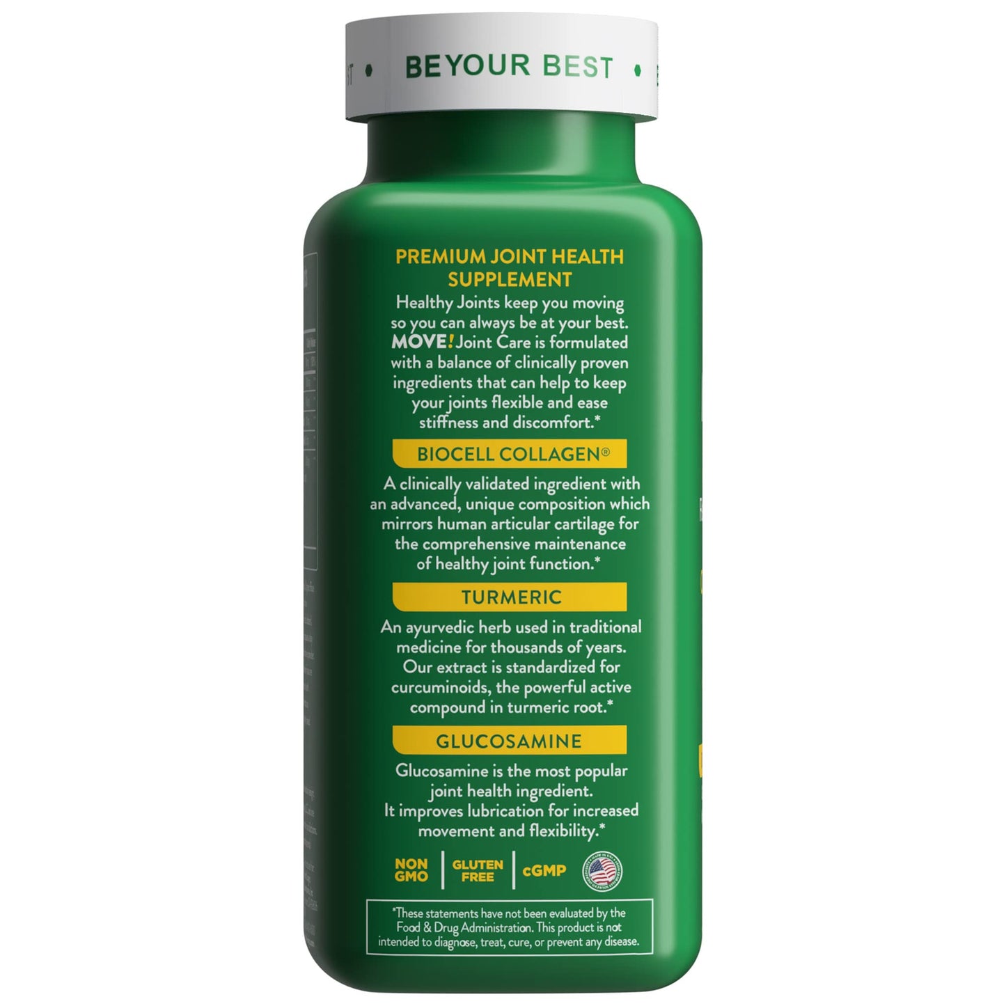 Health Logics Move! Healthy Joints with BioCell Collagen, Glucosamine, MSM, Vitamin C, Turmeric Extract 95% Curcuminoids, Boswellia Serrata, 90 Capsules