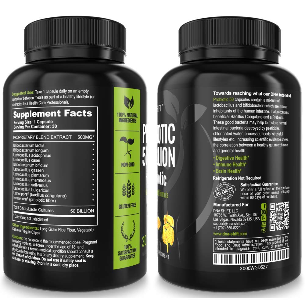 DNA SHIFT Probiotics for Women and Men Capsules, 30 Count