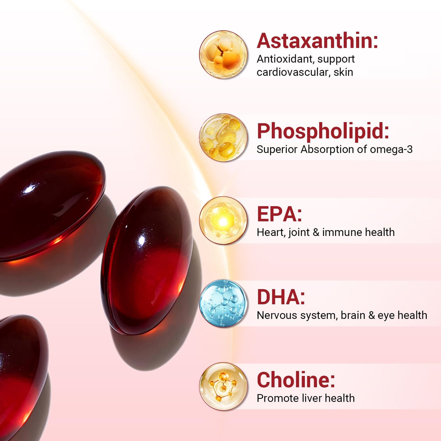 VBTOP Antarctic Krill Oil 1200mg, Omega-3 EPA DHA, Astaxanthin Softgel, 120