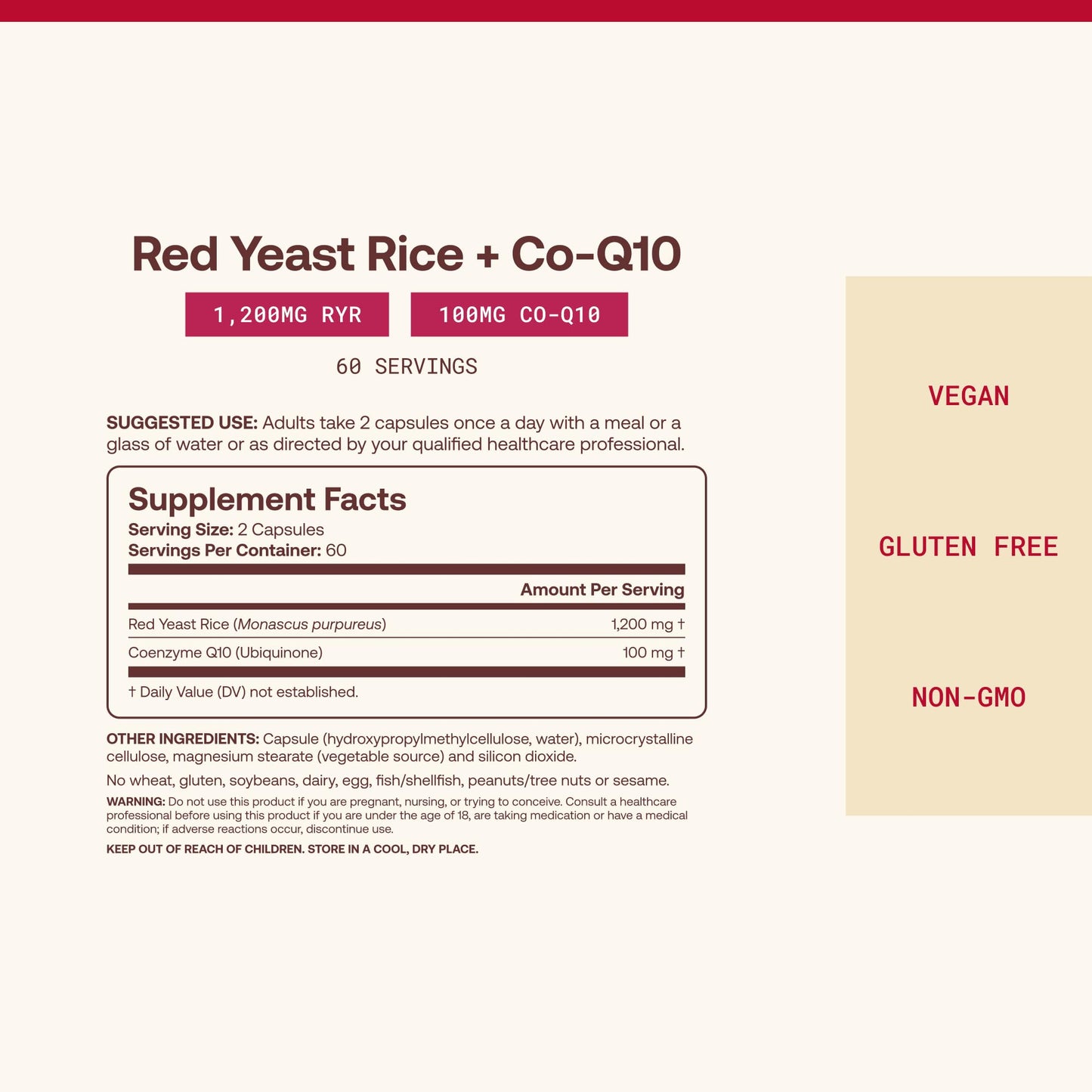 Jarrow Formulas Red Yeast Rice & CoQ10 Capsule 120 Count