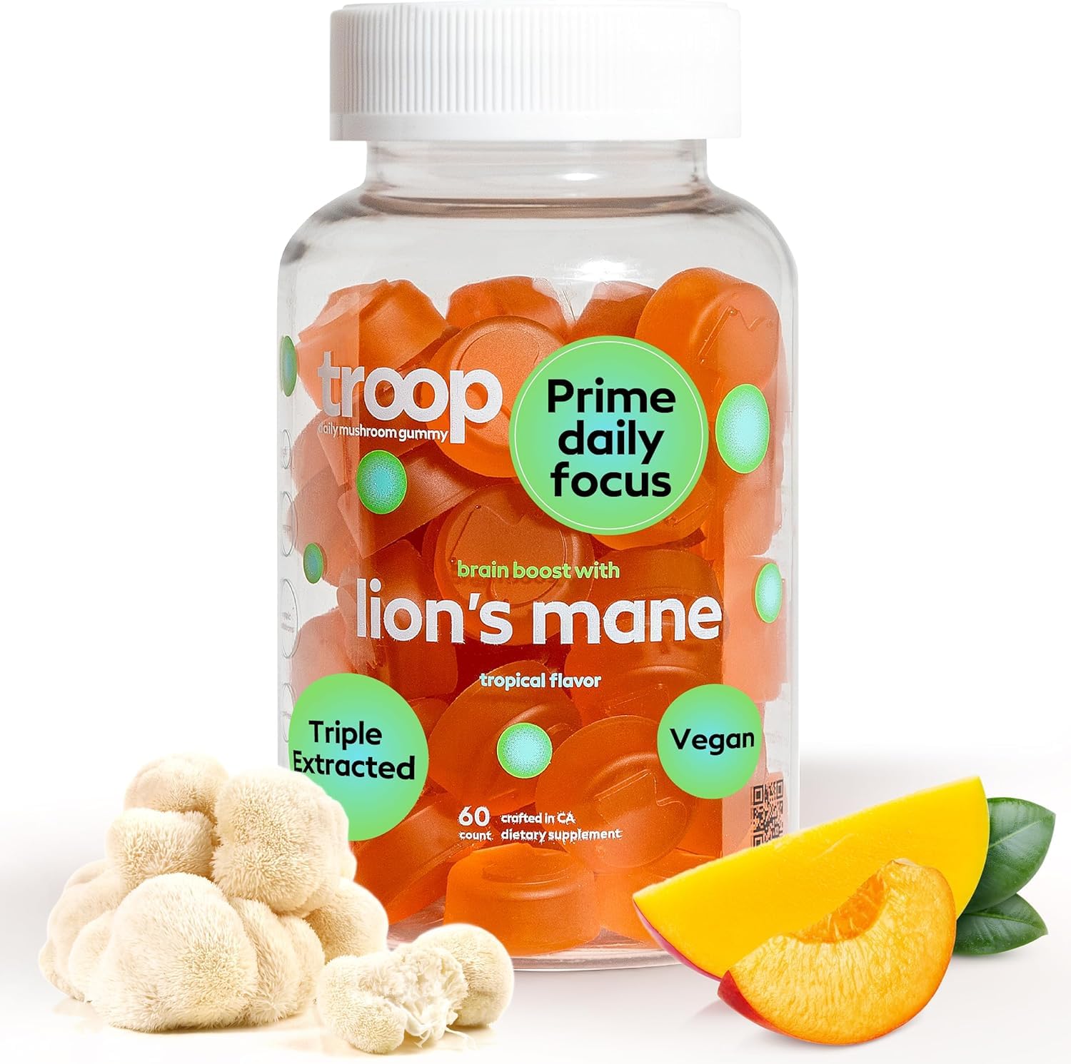 Troop Lion's Mane Mushroom Gummies, 60 Count