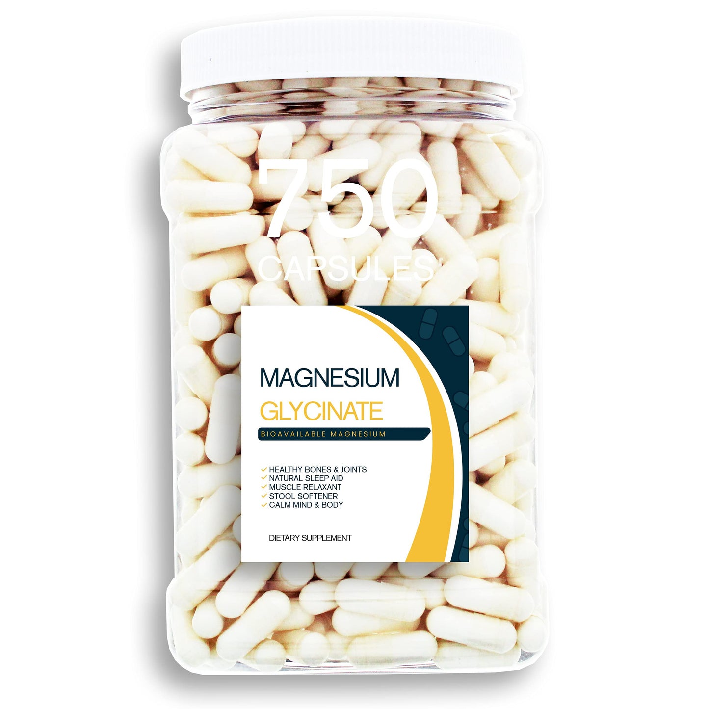 Bulk Buy Magnesium Glycinate Capsules 750 Count