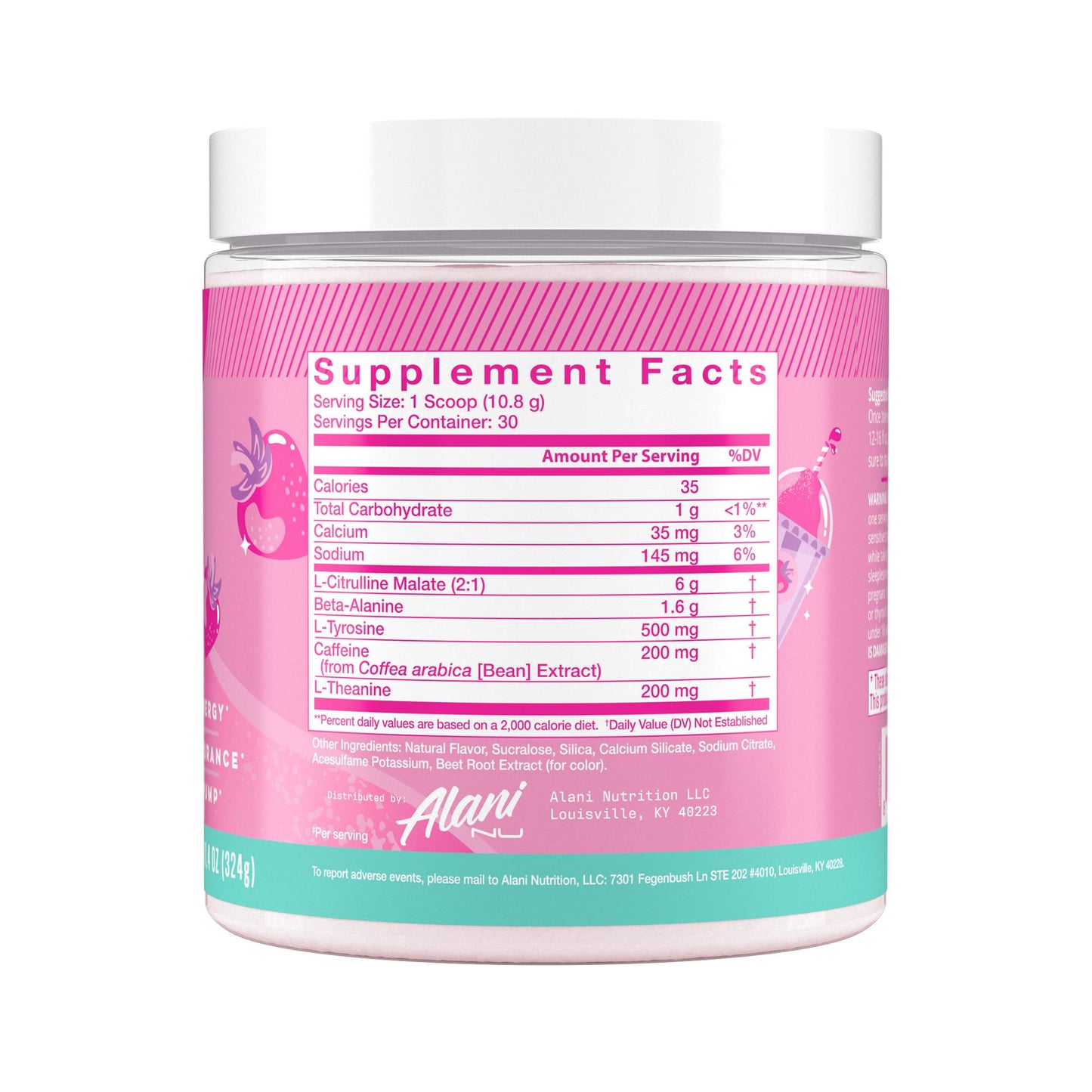Alani Nu Pre Workout Powder Pink Slush 10.2 Ounce