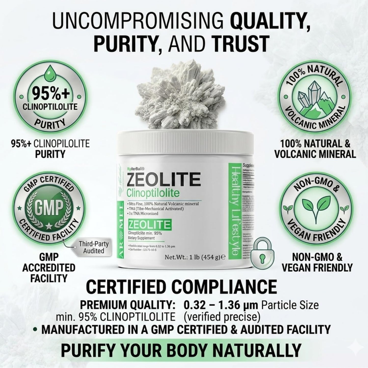 aromel Zeolite Powder 1 Pound (16.0144 oz) Powder