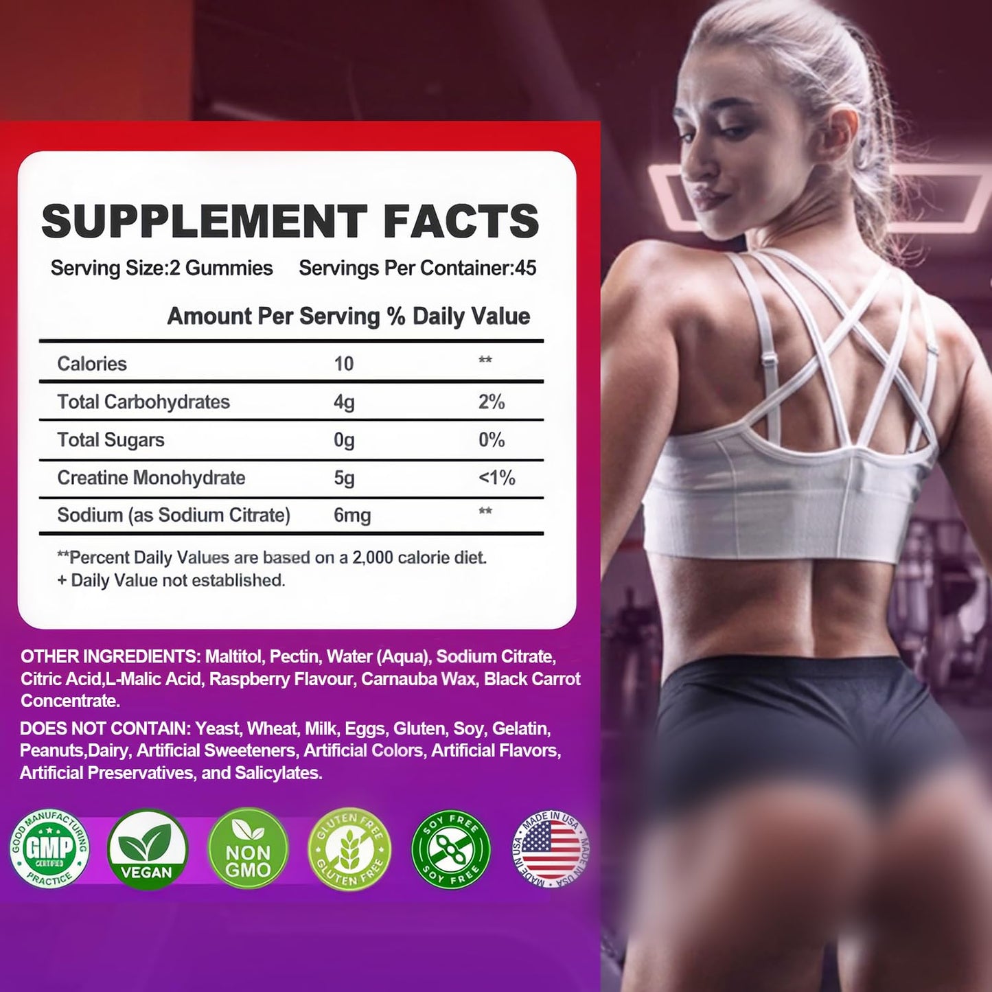 Vitkeepx Creatine Monohydrate Gummies 90 Count