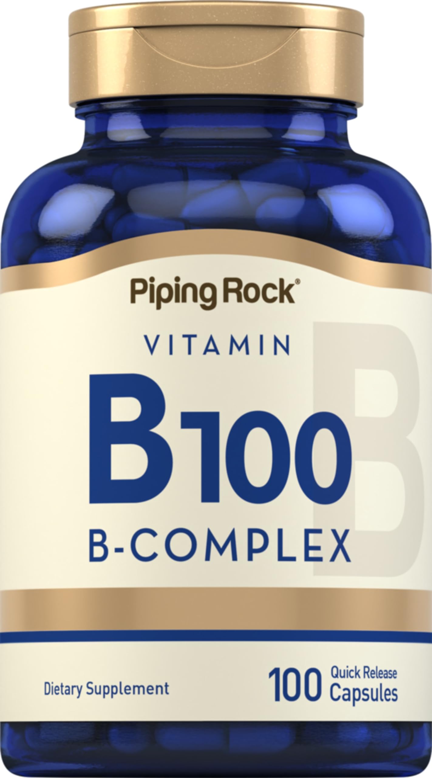 Piping Rock Vitamin B100 Complex Capsules, 100 Count