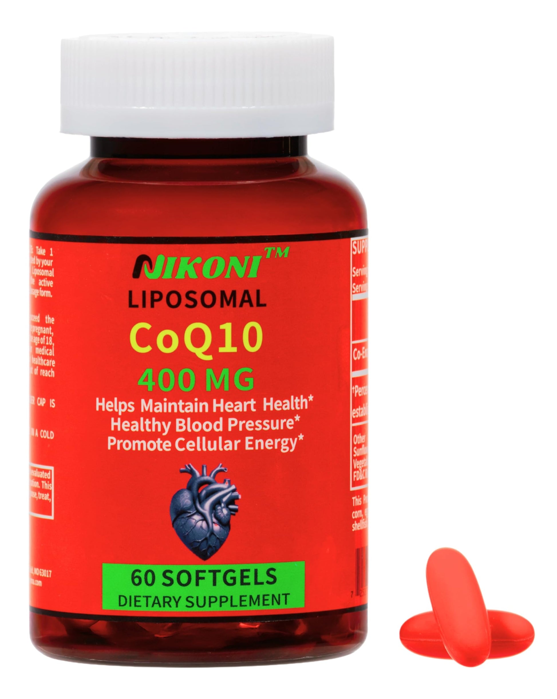 Nikoni Liposomal CoQ10 400 mg Softgel, 60 Softgels