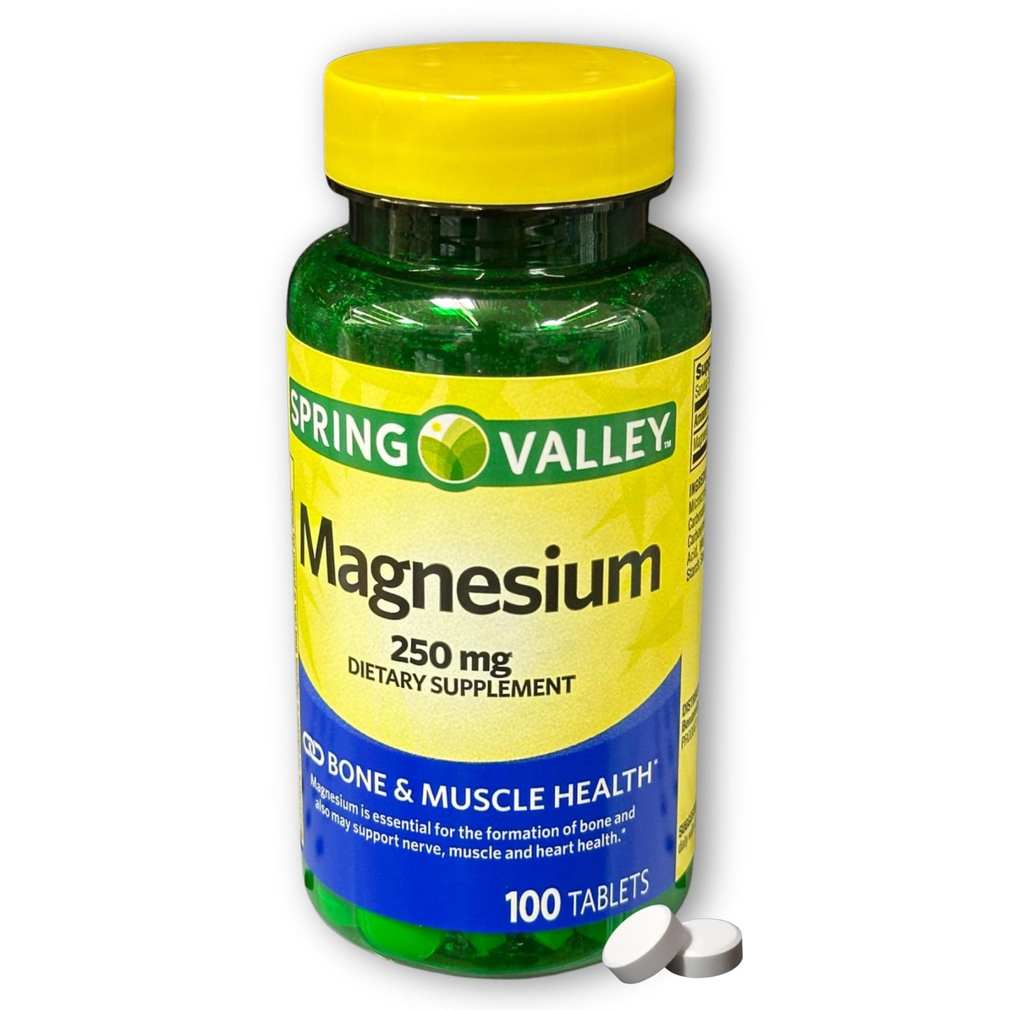 FUSION SHOP STORE Magnesium 250 mg Bone & Muscle Health Tablets, 100 Count