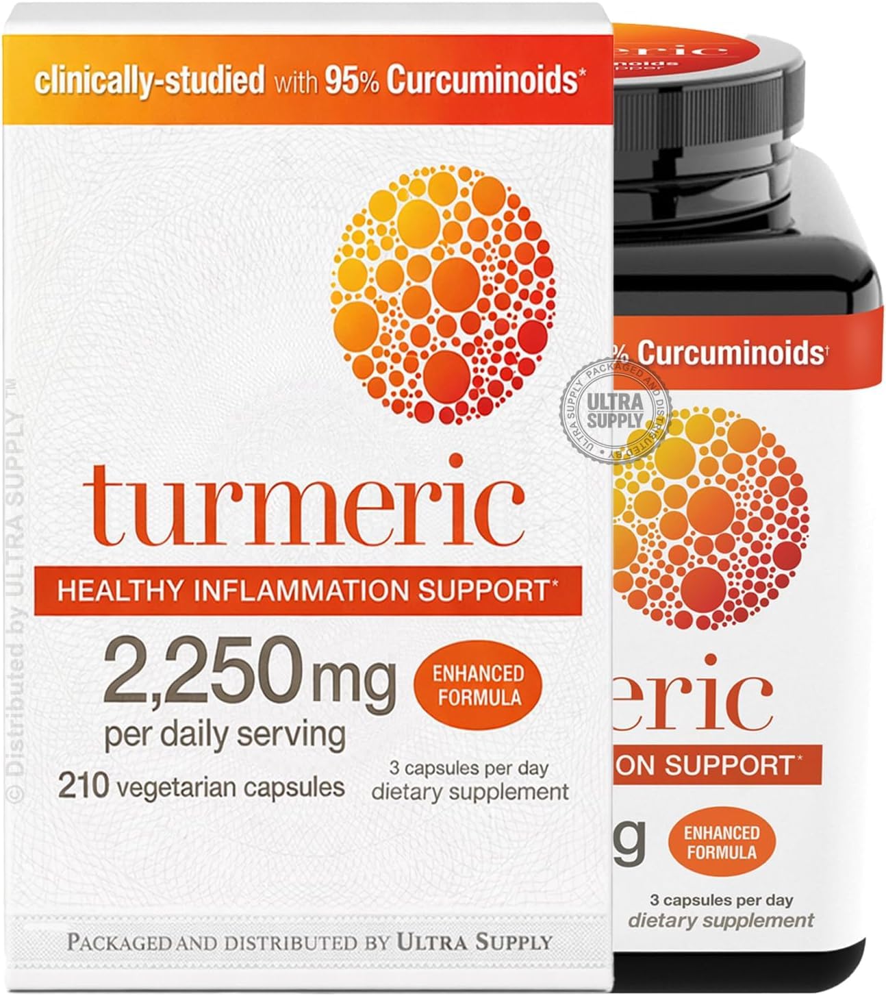 home stuff Turmeric 2250 mg Turmeric Supplement Curcumin Capsule with Black Pepper, 150 Count