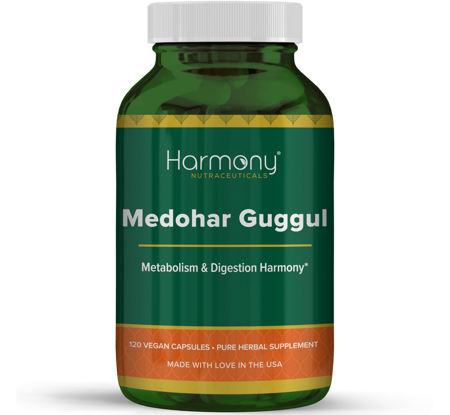 Harmony Nutraceuticals Medohar Guggul – Metabolism & Digestive Function Support – Traditional Ayurvedic Herbal Formula – Dr. Gumman’s Clinical Grade Capsules, 120 Count