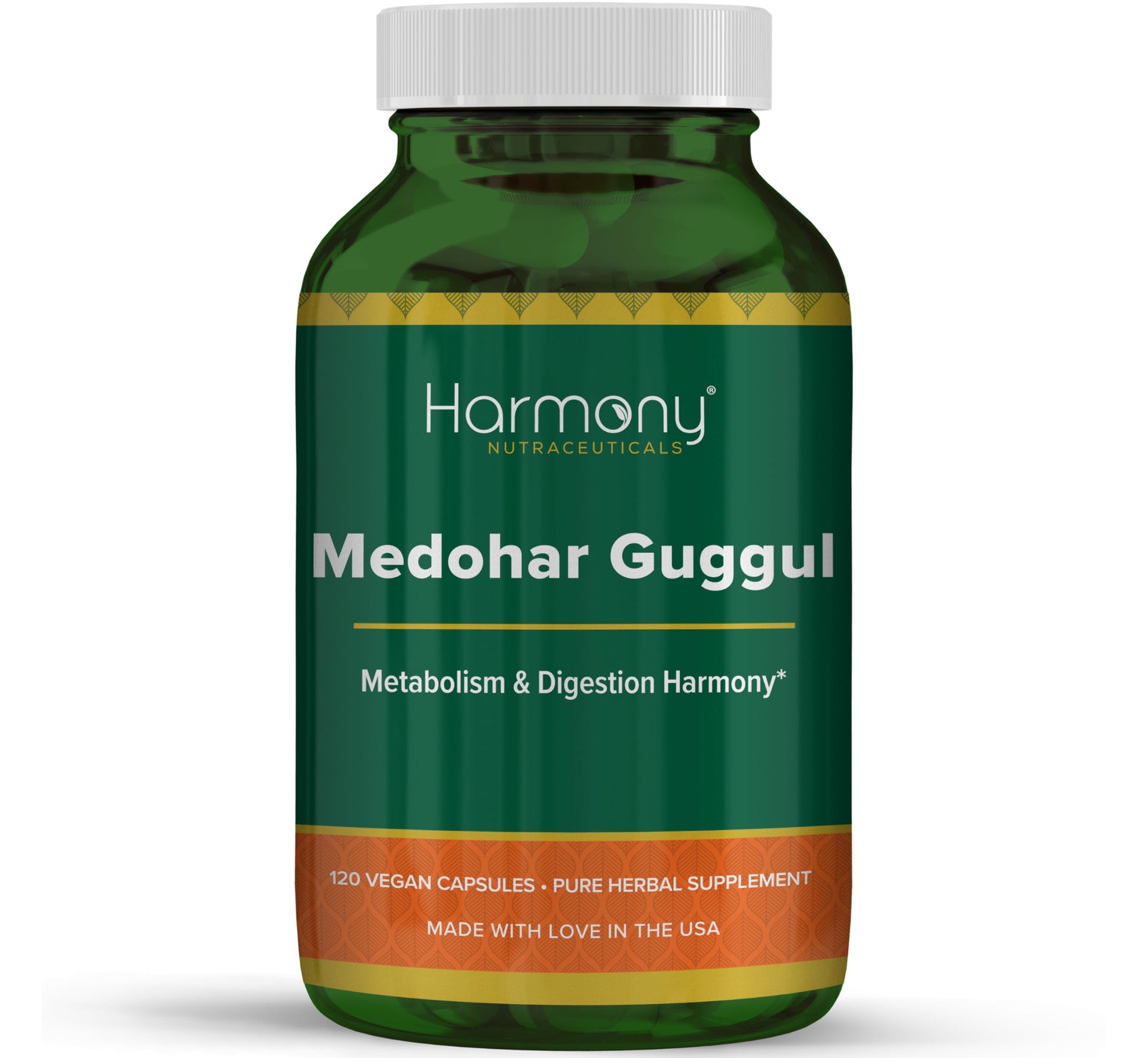 Harmony Nutraceuticals Medohar Guggul – Metabolism & Digestive Function Support – Traditional Ayurvedic Herbal Formula – Dr. Gumman’s Clinical Grade Capsules, 120 Count