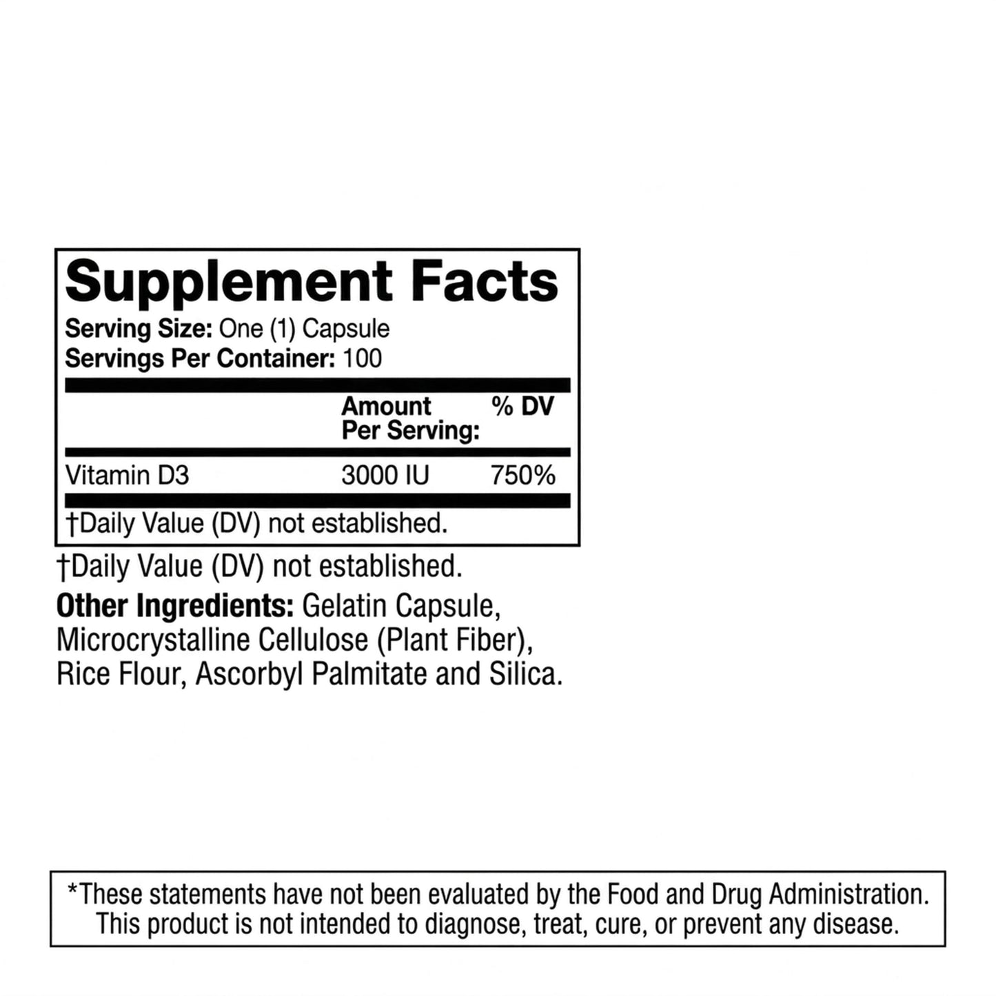 Olympian Labs Vitamin D3 3000 IU Capsule 100 Count