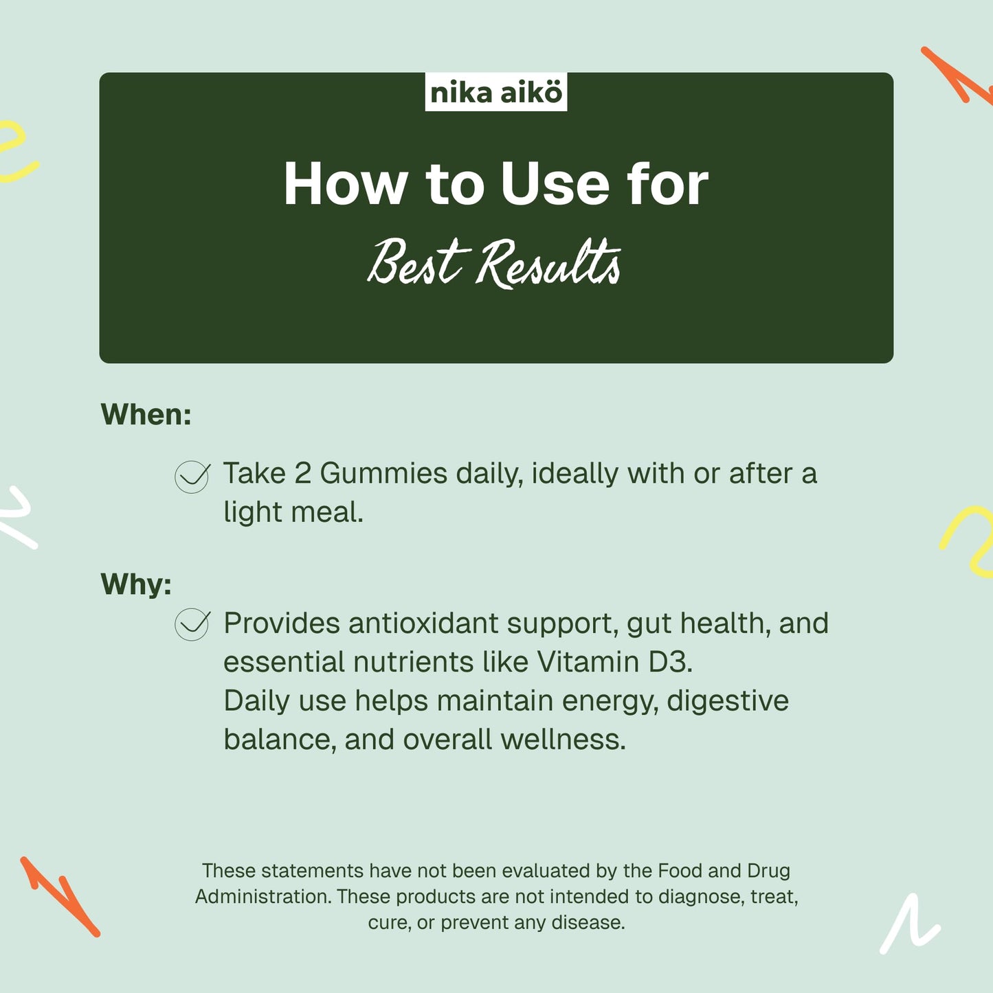 Nika Aiko Greens Superfood Gummy 60 Count