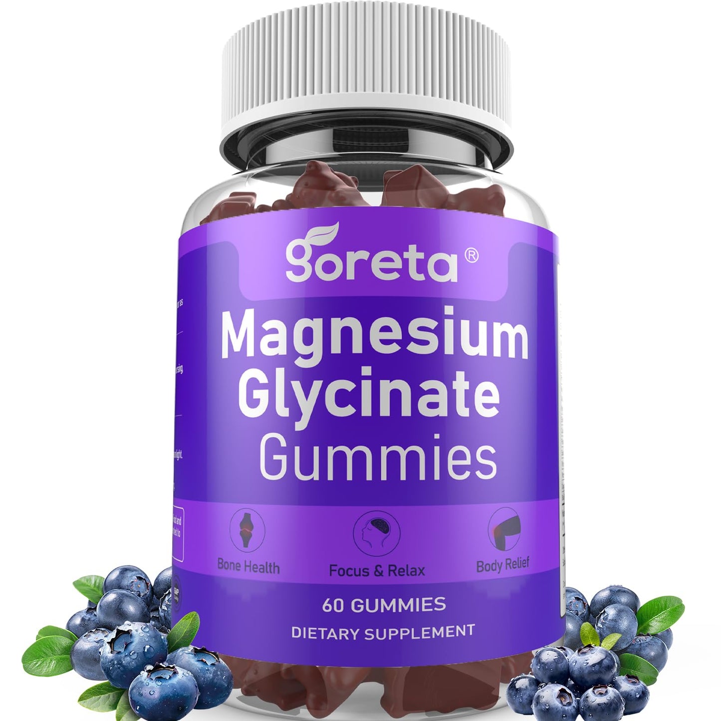 Goreta Magnesium Glycinate Gummies, 60 Count