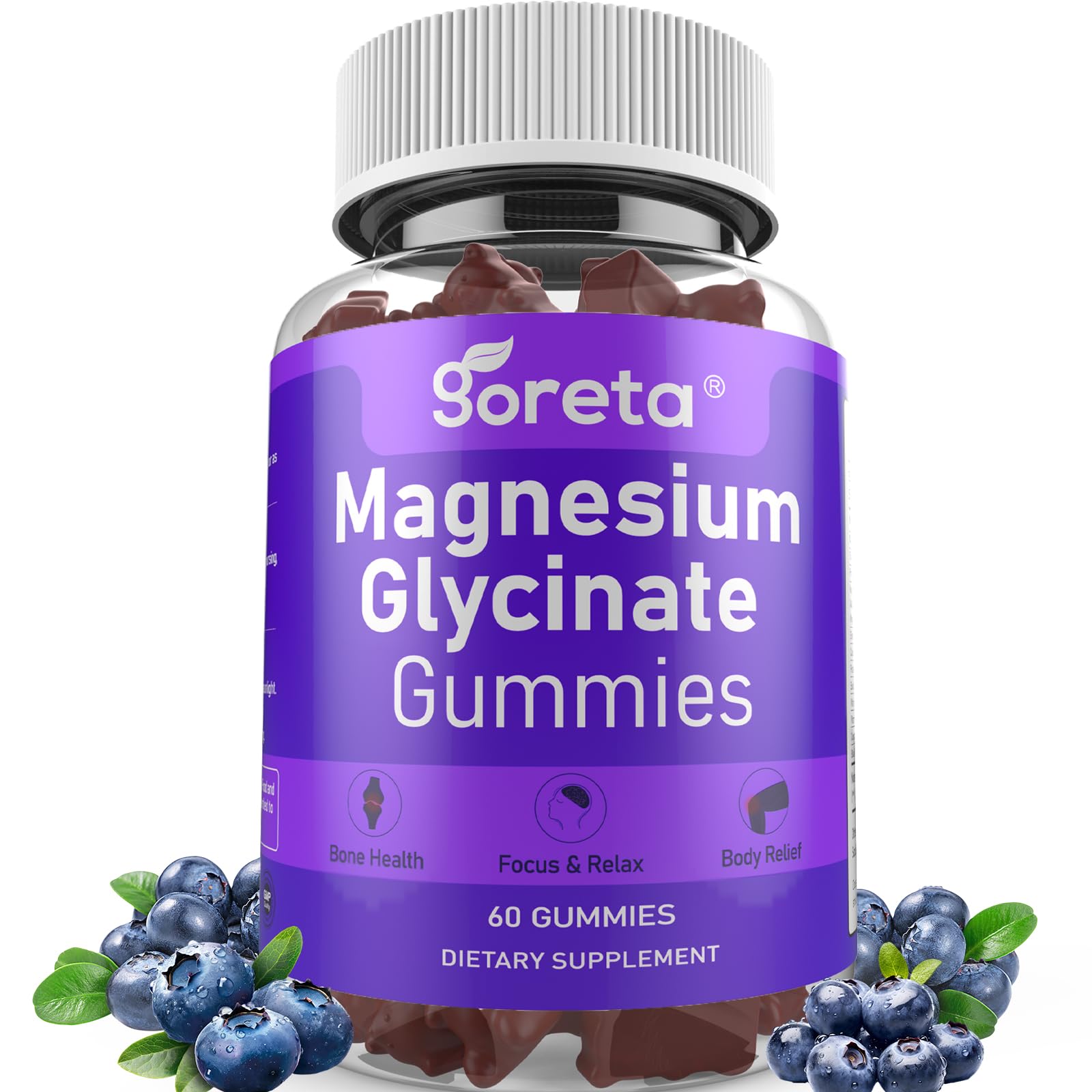 Goreta Magnesium Glycinate Gummies, 60 Count